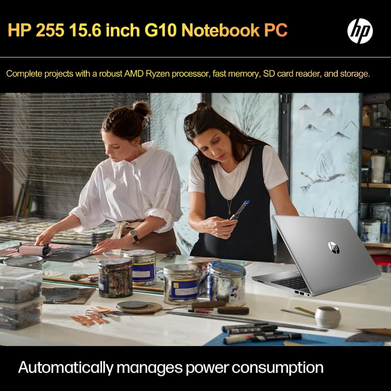 HP 255 G10 Laptop 15.6″ FHD Ryzen™ 3 7330U UpTo 64GB RAM 4TB Windows 11 Pro