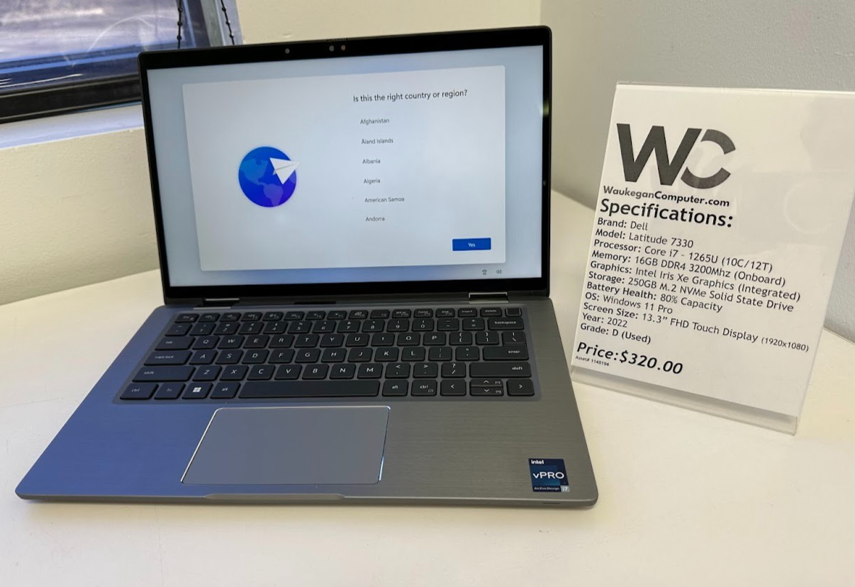 Dell Latitude 7330, Core i7 1265U, 16GB DDR4 Intel Iris Xe, 512GB SSD 2022 13.3″
