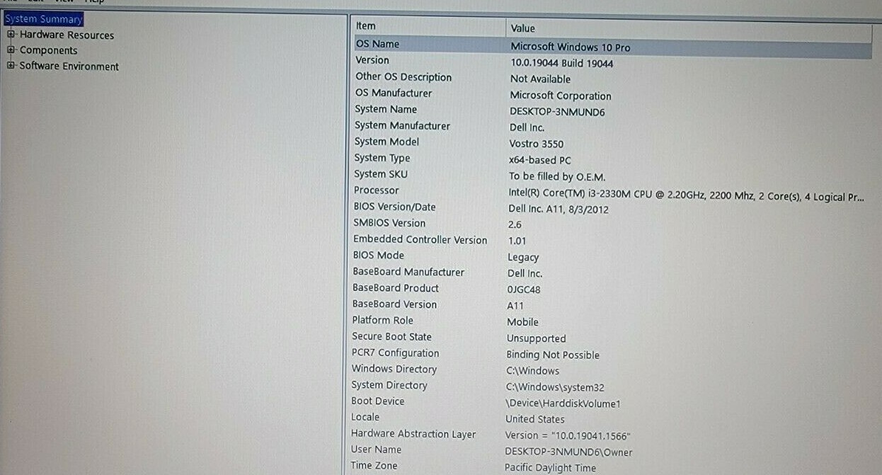 Dell Vostro 3550_Core i3-2330M @2.20GHz_6GB RAM_500GB HDD_Win10 Pro. Wi-Fi…