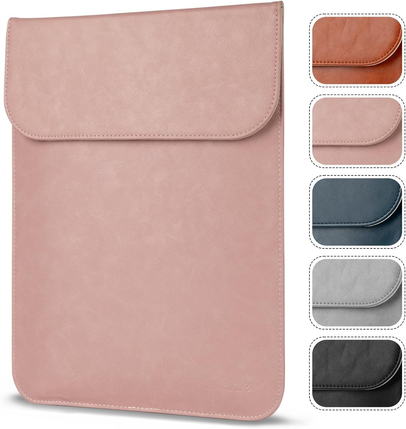 Pink Waterproof PU Leather Laptop Sleeve for 13″ MacBook Pro/Air & Neo A18 Pro