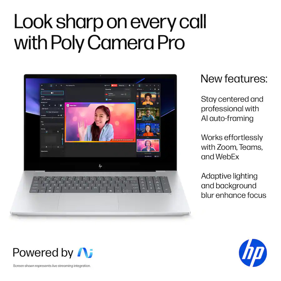HP OmniBook X Copilot+ 17.3″ 2K Touch Laptop Intel Ultra 7 256 V, 16GB 512 SSD