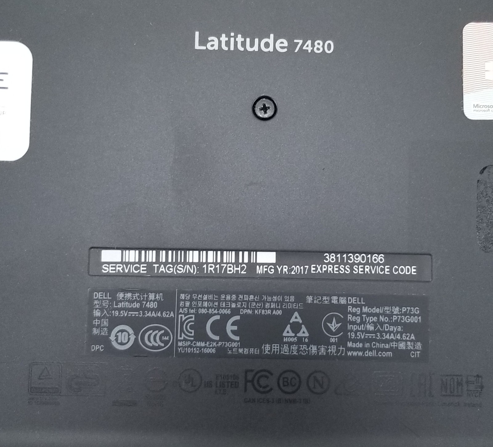Dell Latitude 7480 Core i5-6300U 14” 2.4GHz 8GB 256GB SSD Windows 11 Pro BAD BA