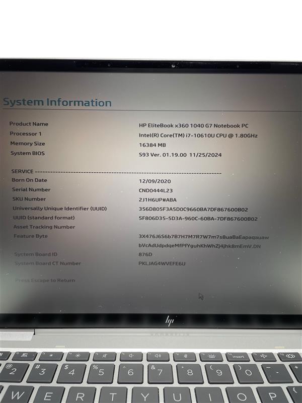 HP Elitebook X360 1040 G7 14″ i7-10610U 1.8GHz 16GB RAM 512GB SSD – Grade D