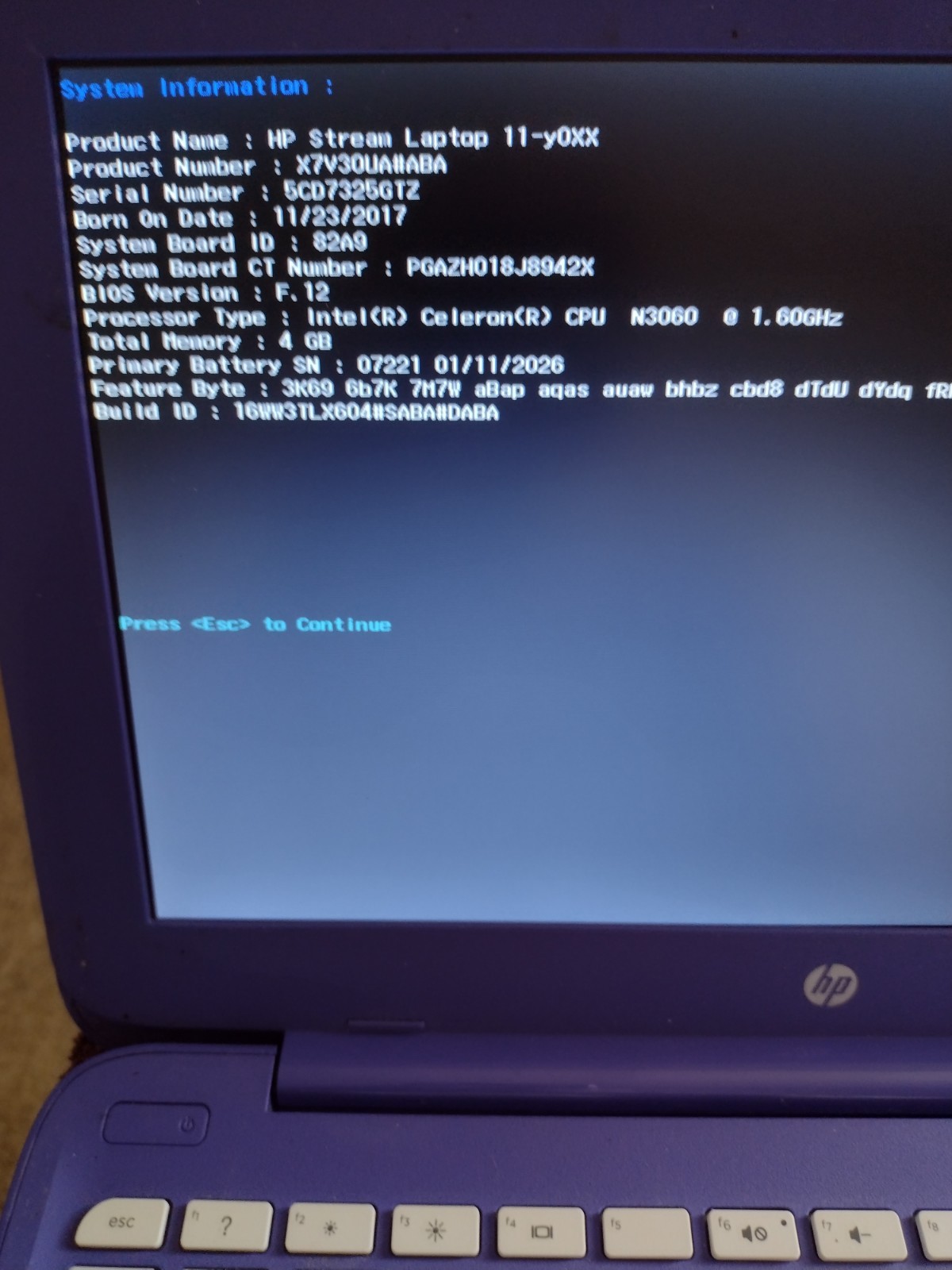 HP Stream 11-y010wm 11.6″ (32GB, Intel N, 1.60GHz, 4GB) Laptop PURPLE NEW BATT