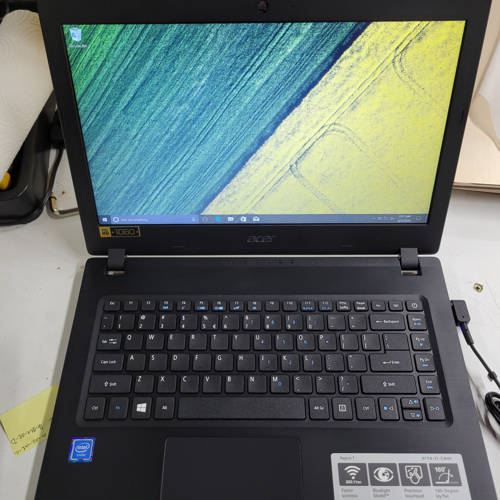 14″ Acer Aspire 1 A114-31-C4HH Laptop Celeron N3450 1.1GHz 4GB RAM – BAD BATTERY