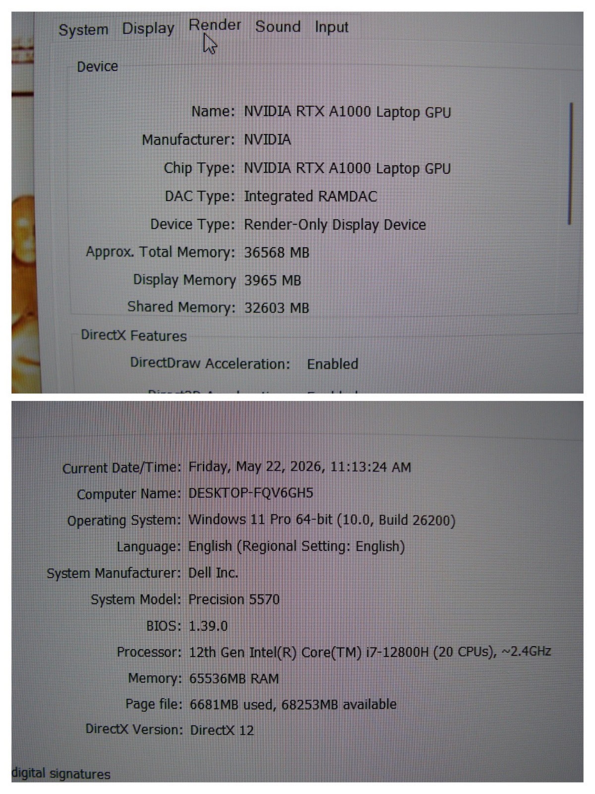 Dell Precision 5570 15.6″FHD+ i7-12800H 2.4GHz 64Gb 512GB RTX A1000 4GB Win11Pro