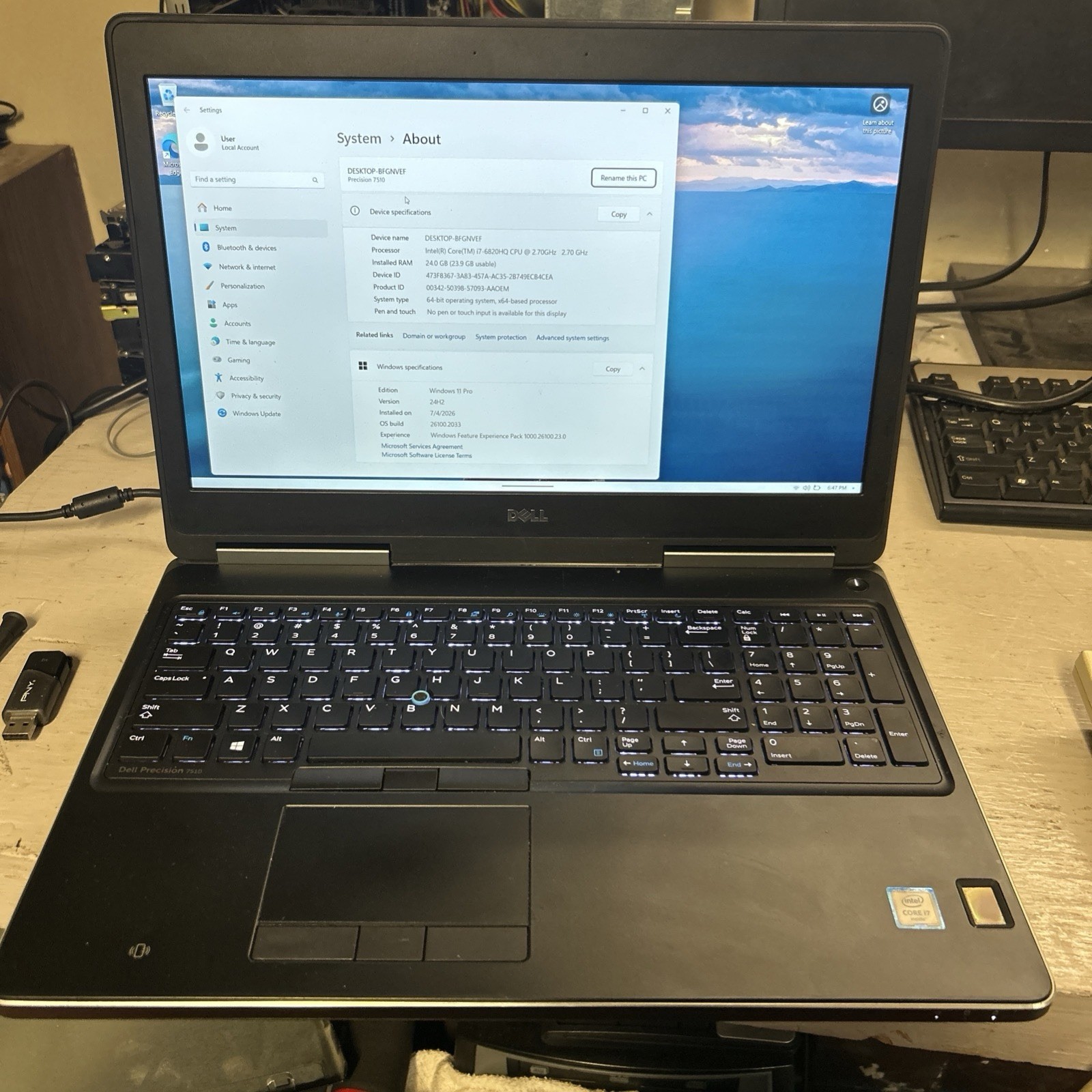Dell Precision 7510 15.6″ i7-6820HQ 24GB RAM 128GB M.2 SSD Win10 NVIDIA