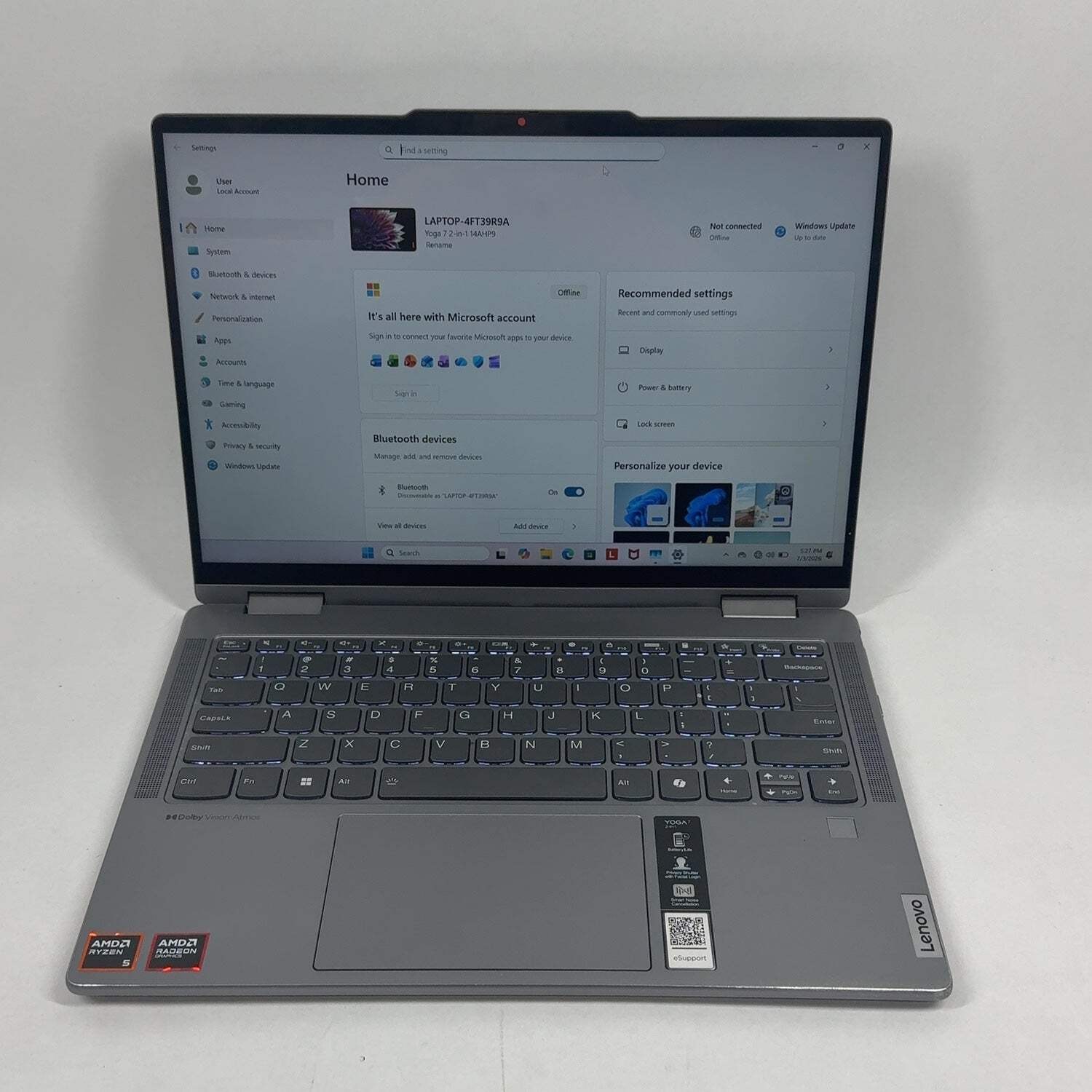 Lenovo Yoga 7 2-in-1 14APH8 14″ Ryzen 5 8640U 3.5GHz 8GB RAM 500GB SSD SSD