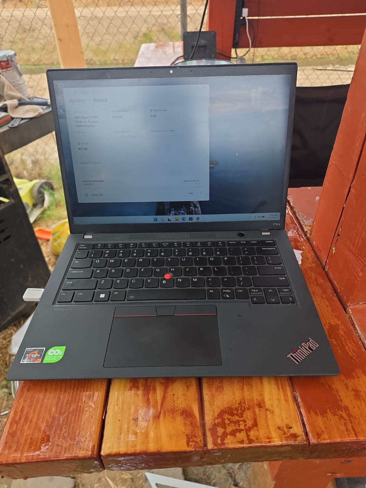 Lenovo P14s Gen 4 AMD Ryzen 7 32Gb 512 SSD Workstation