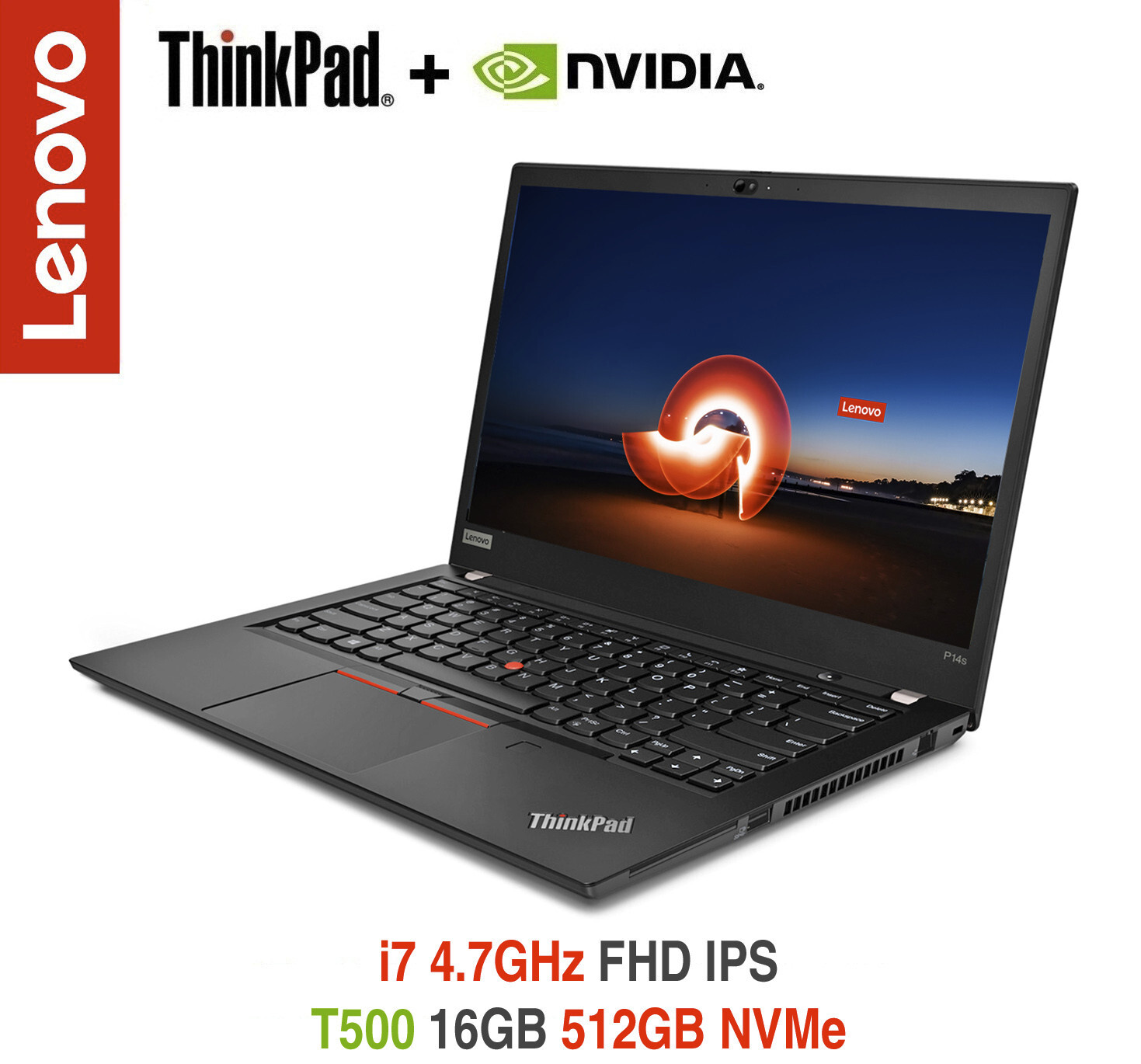 ThinkPad P14s i7 4.7GHz T500 IPS FHD IPS 16GB 512GB W11P 2Y Premier Warranty T14