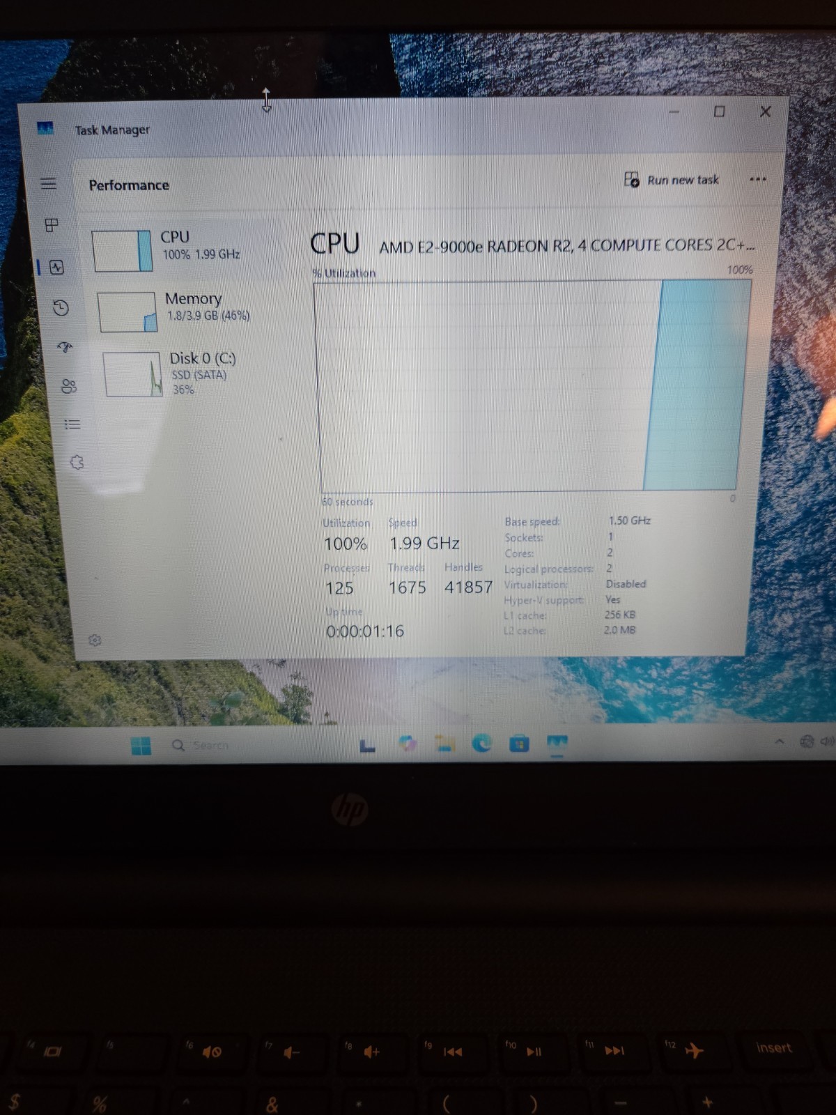HP 14-bw012nr 14″ Laptop AMD E2-9000e RadeonR2 4GB RAM 32GB eMMC Win11 – TESTED