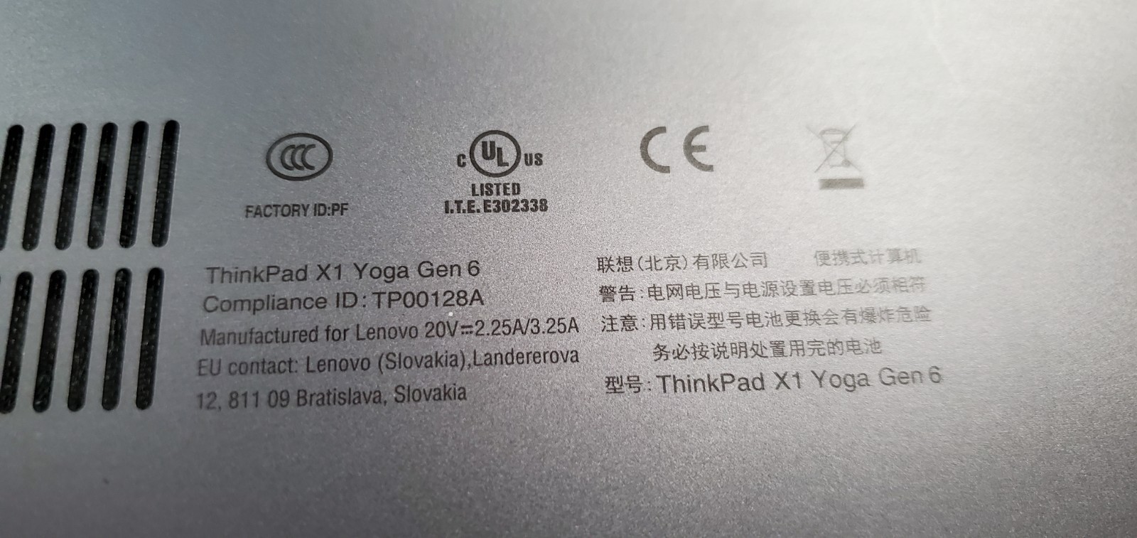 Lenovo ThinkPad X1 Yoga Gen 6 Laptop i5-11th Gen No BAT/SSD/RAM Doesn’t Boot