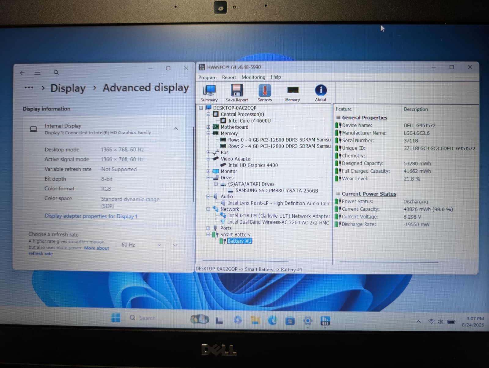 Dell Latitude E7440 | i7 4th Gen 8GB RAM 256GB SSD | Win 11 Pro Excellent Batt