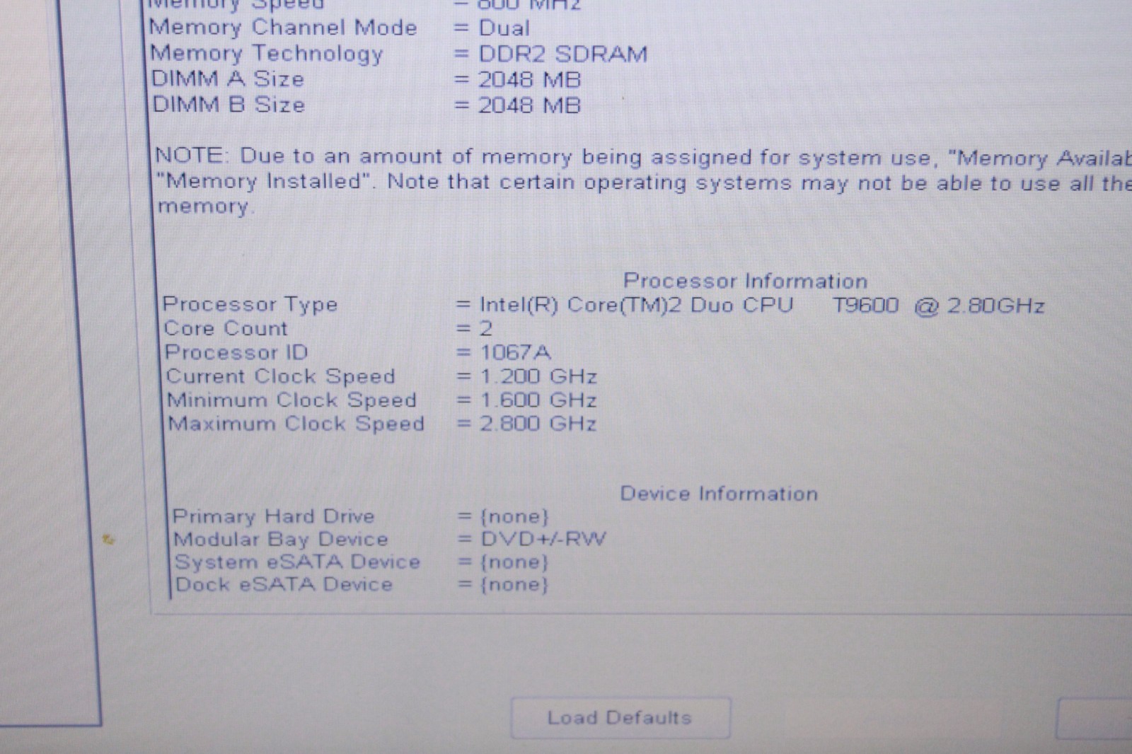 Dell Latitude E6500 Core 2 Duo P8600 2.8GHz 4GB RAM NO HDD For Repair READ