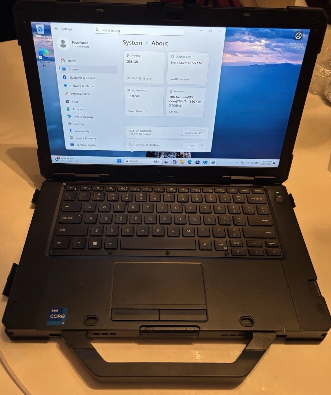 Dell 14 Rugged 5430 i7-1185G7, 32gb, 256gb SSD, Win11 Pro Touch