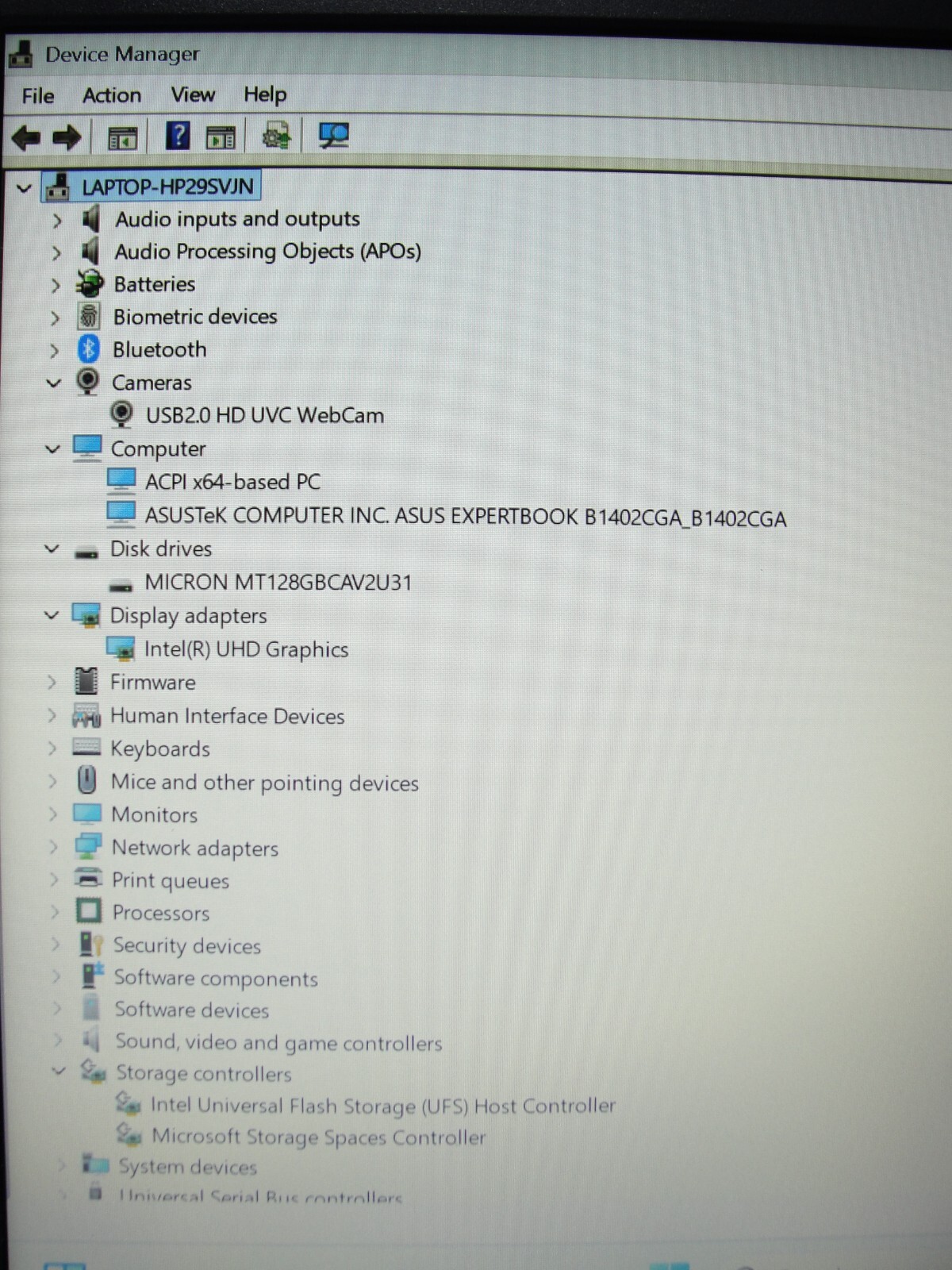 WARRANTY Asus ExpertBook B1402CGA 14” FHD Intel N100 800Mhz 4GB SSD Reset 128GB