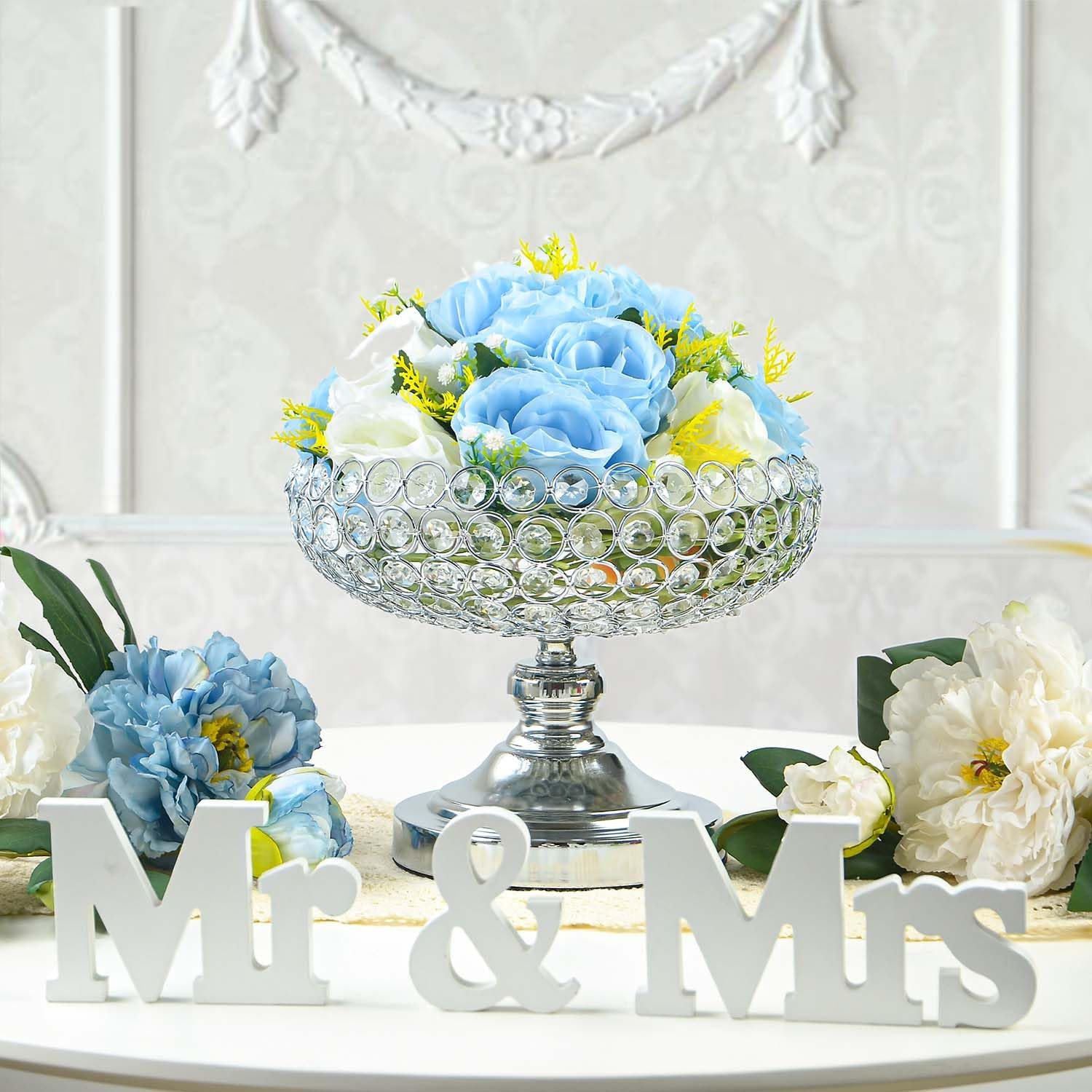 Hollow-Carved Crystal Fruit Bowl for Table Centerpiece – Silver