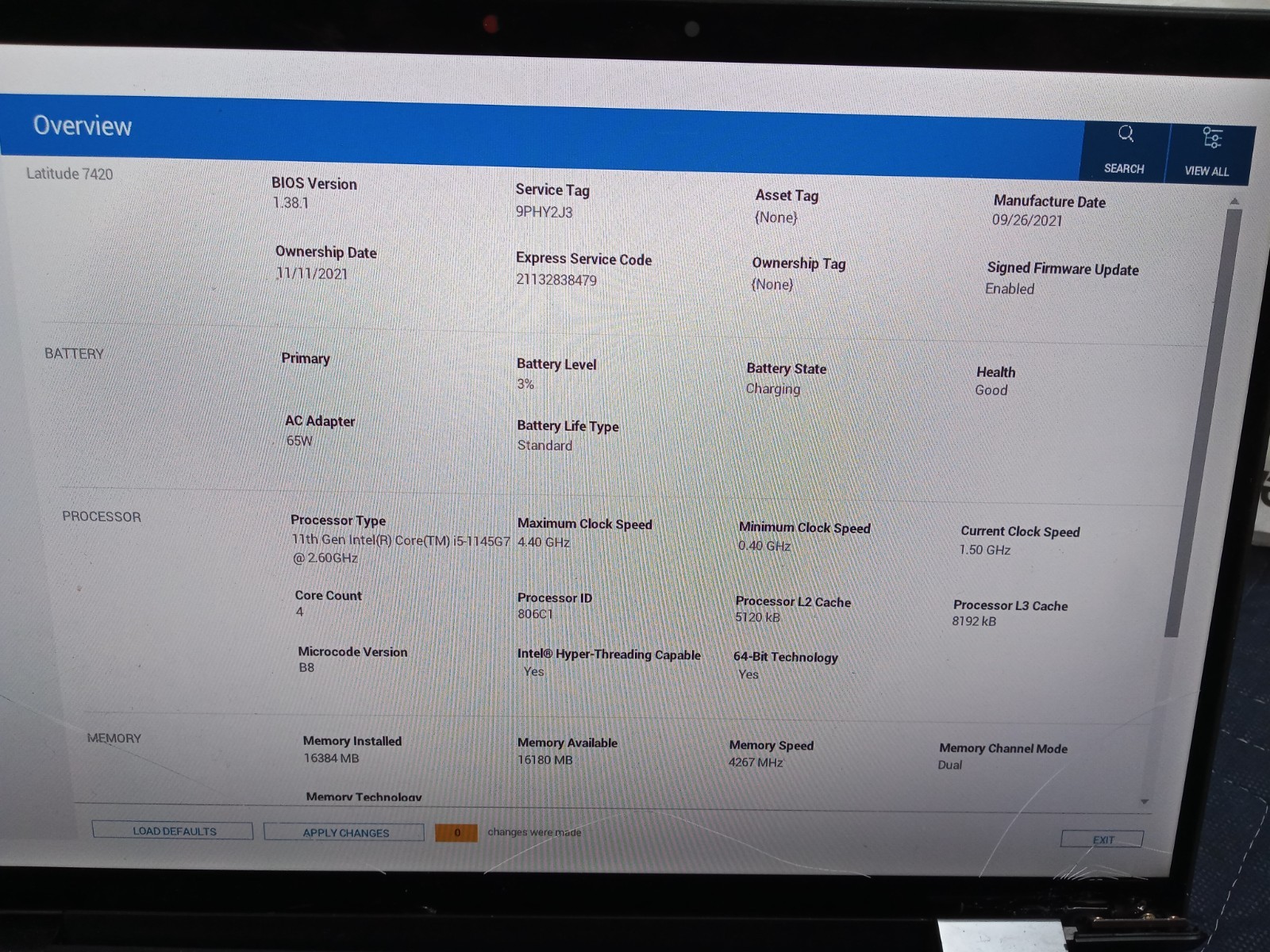 Dell Latitude 7420 | i5-1145G7@2.6GHZ | 16GB RAM | BROKEN SCREEN & HINGE | READ