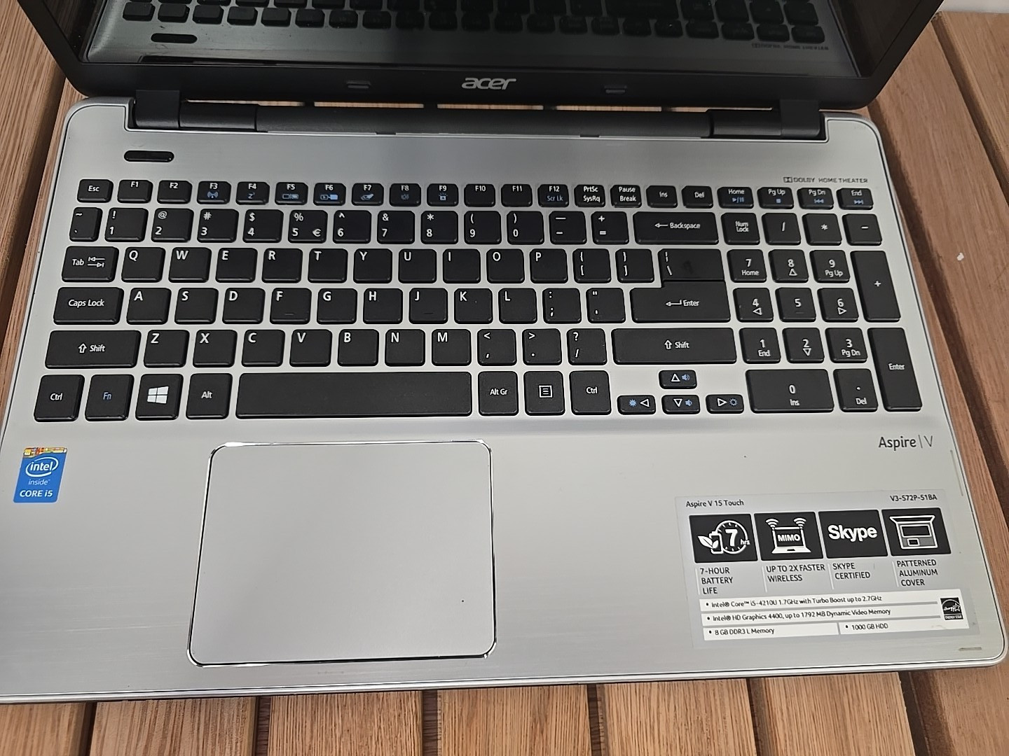 Acer Aspire V 15 Touch Z5WAH 1TB HDD Intel Core i5 Laptop | For Parts