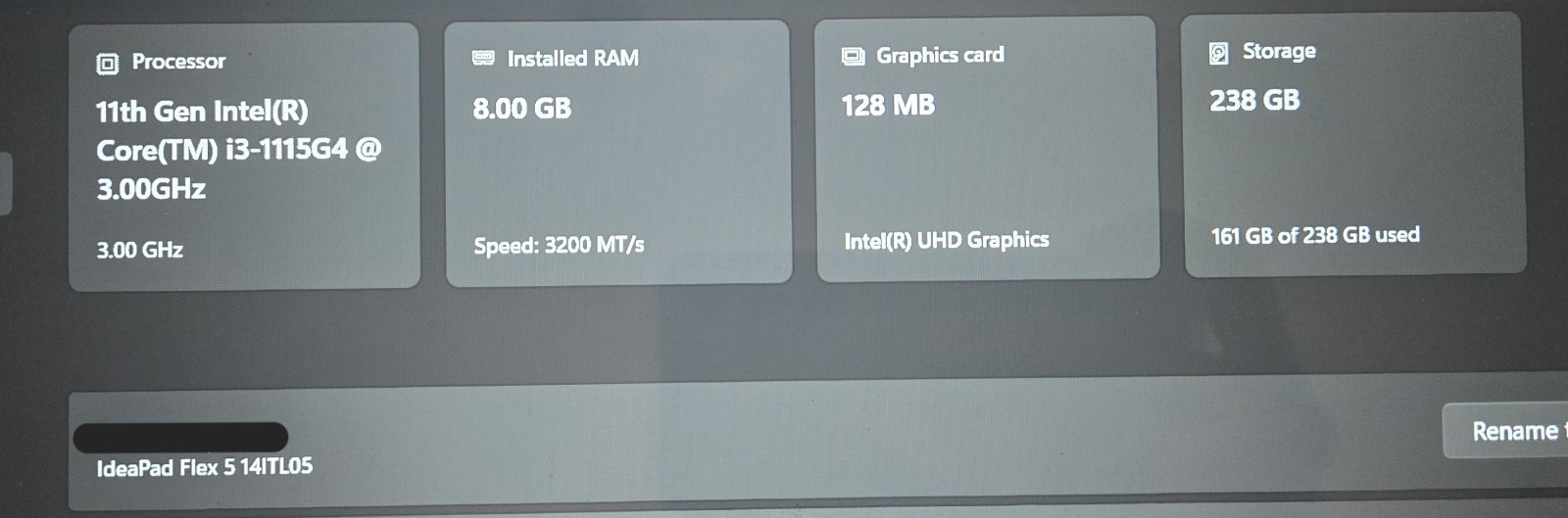 Lenovo IdeaPad Flex 5 14ITL05 14″ Touchscreen Intel Core i3-1115G4, 256GB 8GB