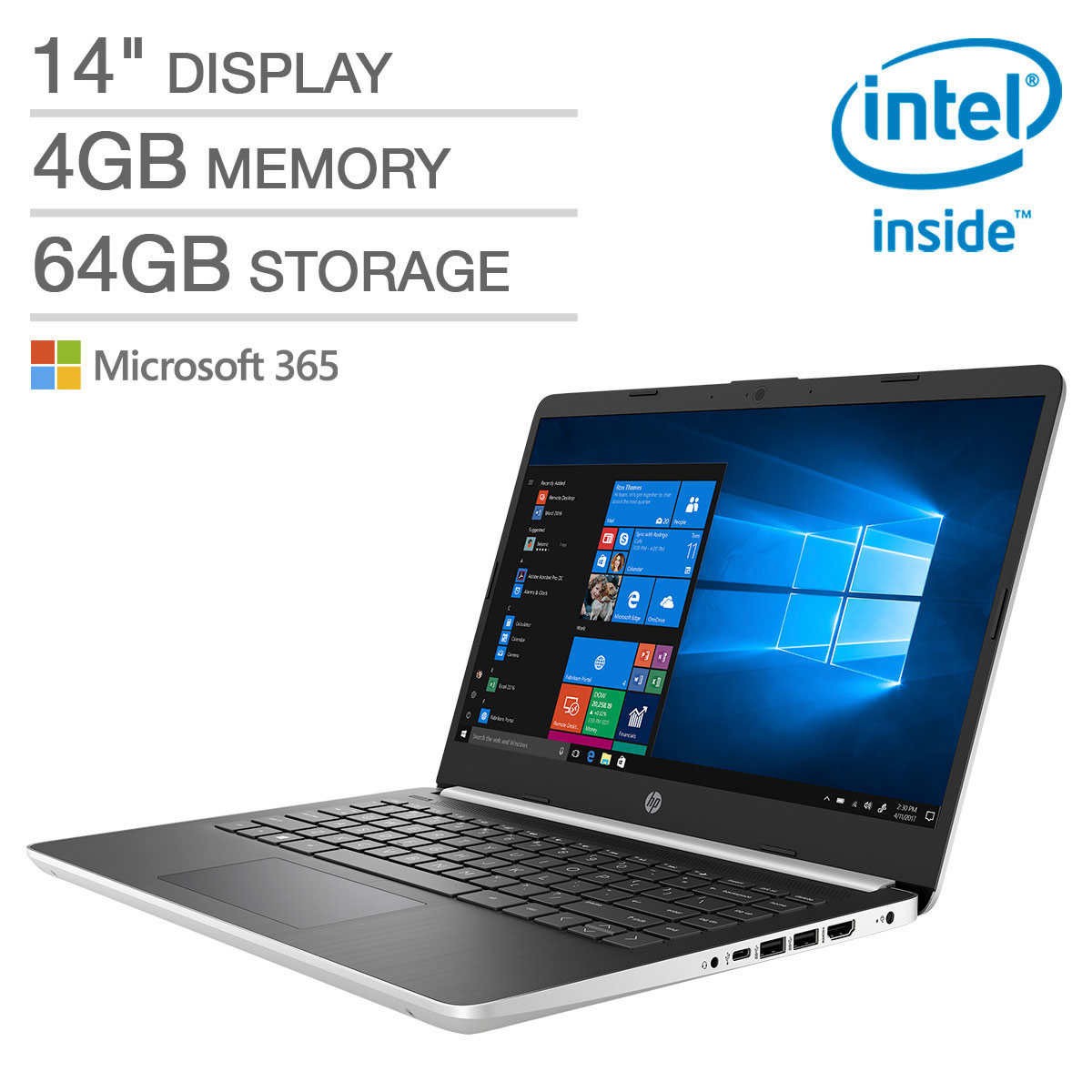 HP 14-dq0005cl 14″ FHD IPS Laptop Intel Pentium Silver N5000 4GB 64GB eMMC Win10