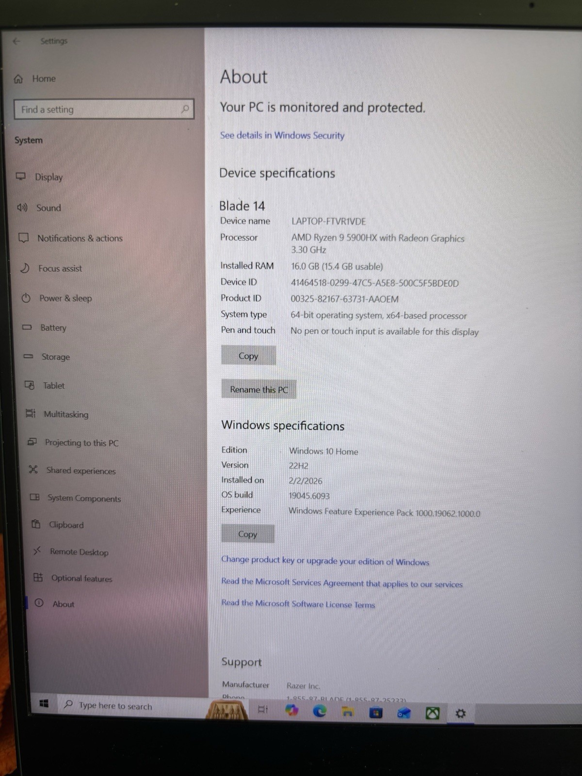 Razer Blade 14″ (1TB SSD, AMD Ryzen 9 6000 Series, 4.90 GHz, 16GB, GeForce…