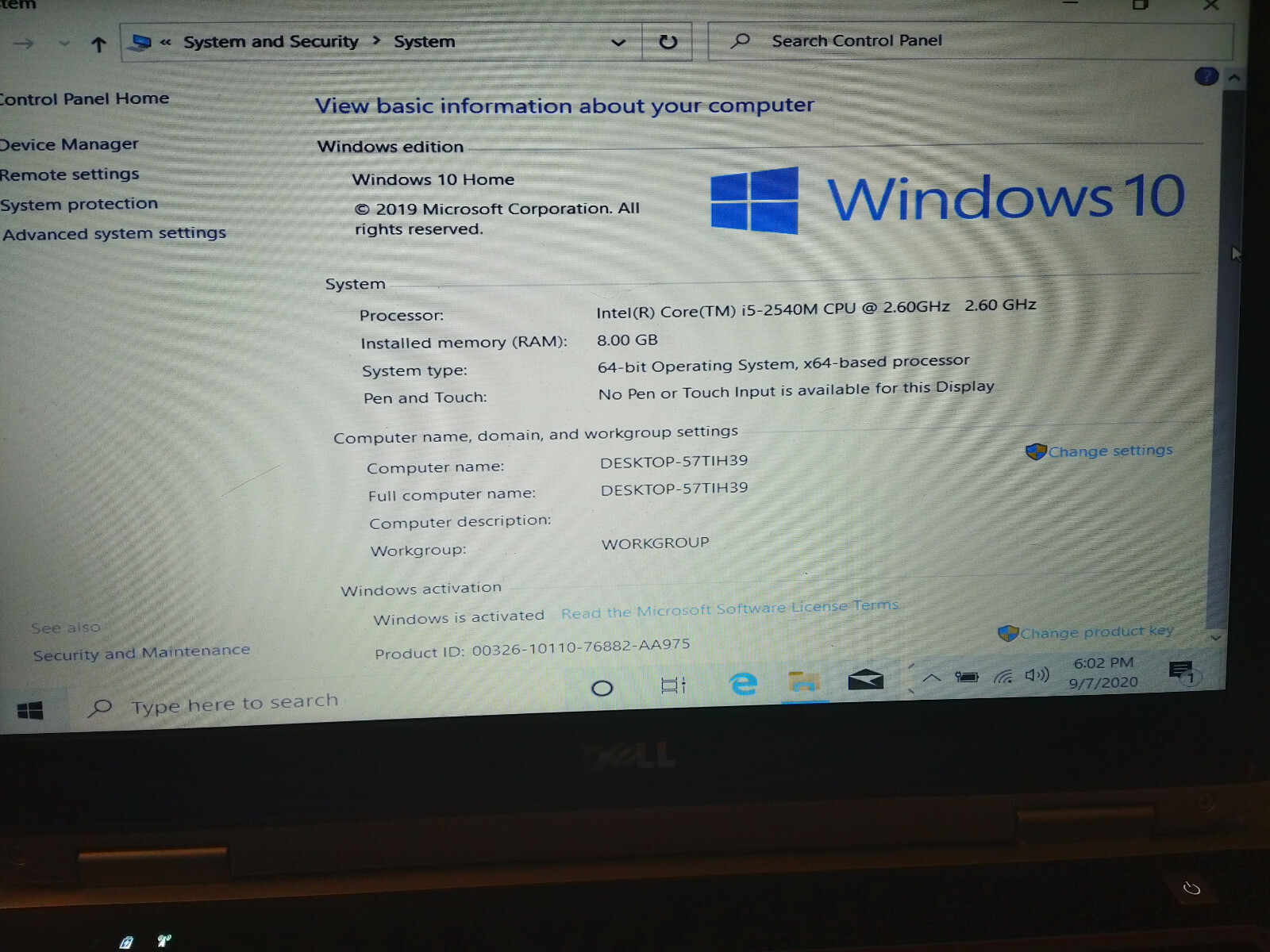 Dell Latitude E6420 14″ Core i5 2540M 2.6GHz 8GB 250GB HDD DVD Win10 Home Laptop