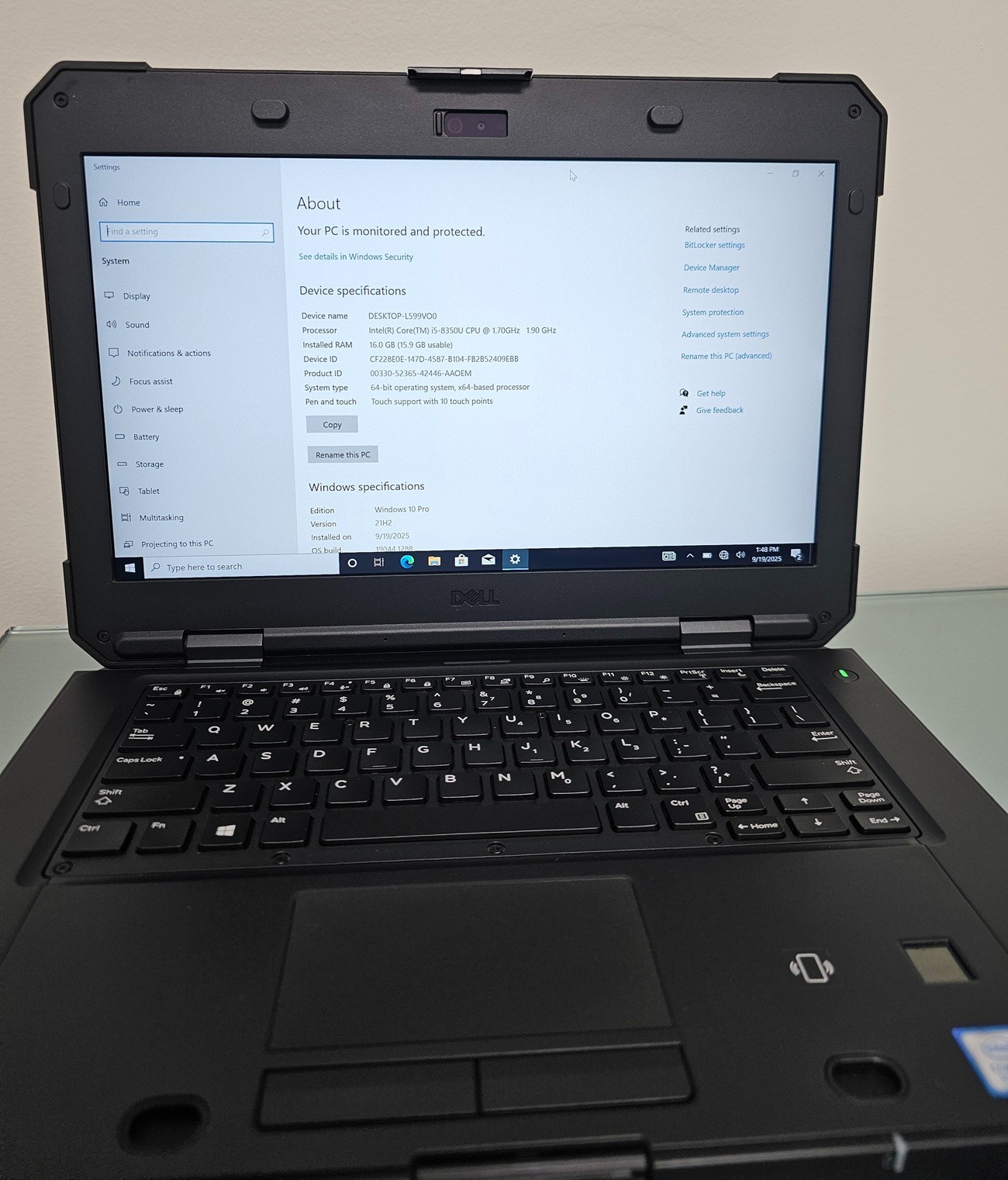 Dell Latitude 14 Rugged 5420 Laptop i5-8350U 16GB 256GB WEBCAM BLACK