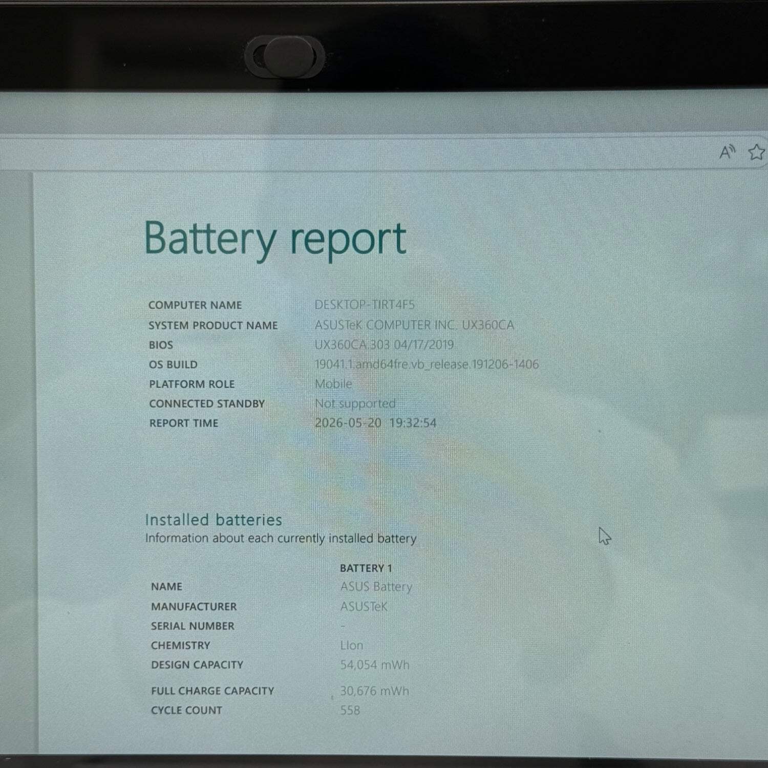 Asus Zenbook Flip UX360CA 13.3″ m3-6Y30 1.5GHz 8GB RAM 128GB SSD