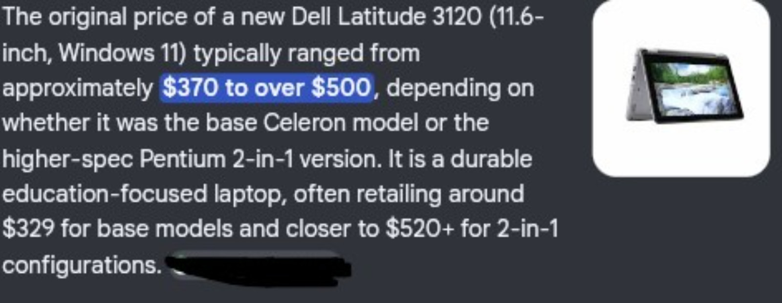 NEW DELL 3120 LATITUDE LAPTOP WINDOWS 11. ORIG $369. NOW AVG $329 ONLY $179