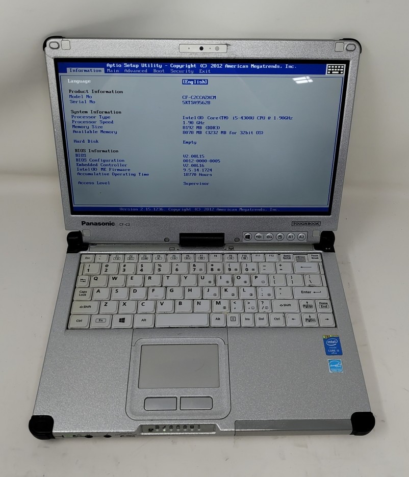 PANASONIC CF-C2CCAZXCM Laptop Intel I5-4300U 8GB SEE NOTES