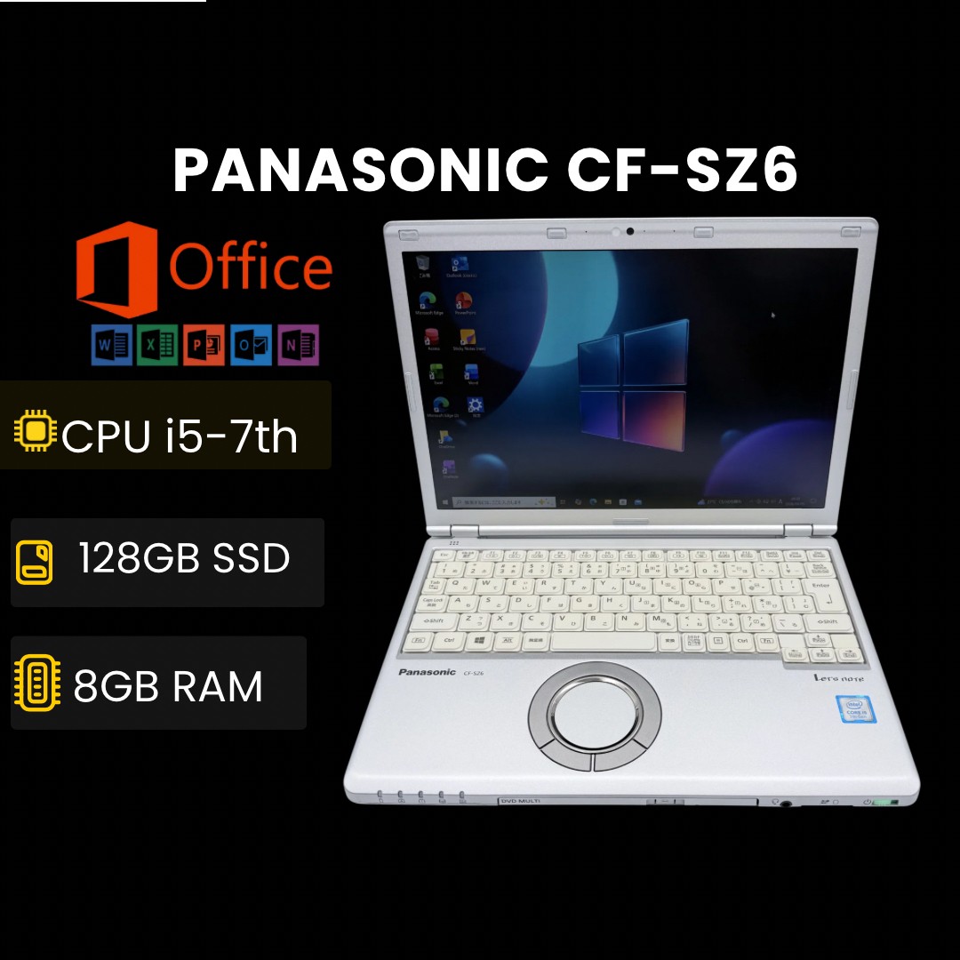 Panasonic Let’s Note CF-SZ6 Laptop i5-7200U 8GB 128GB SSD Win10 Pro Tested