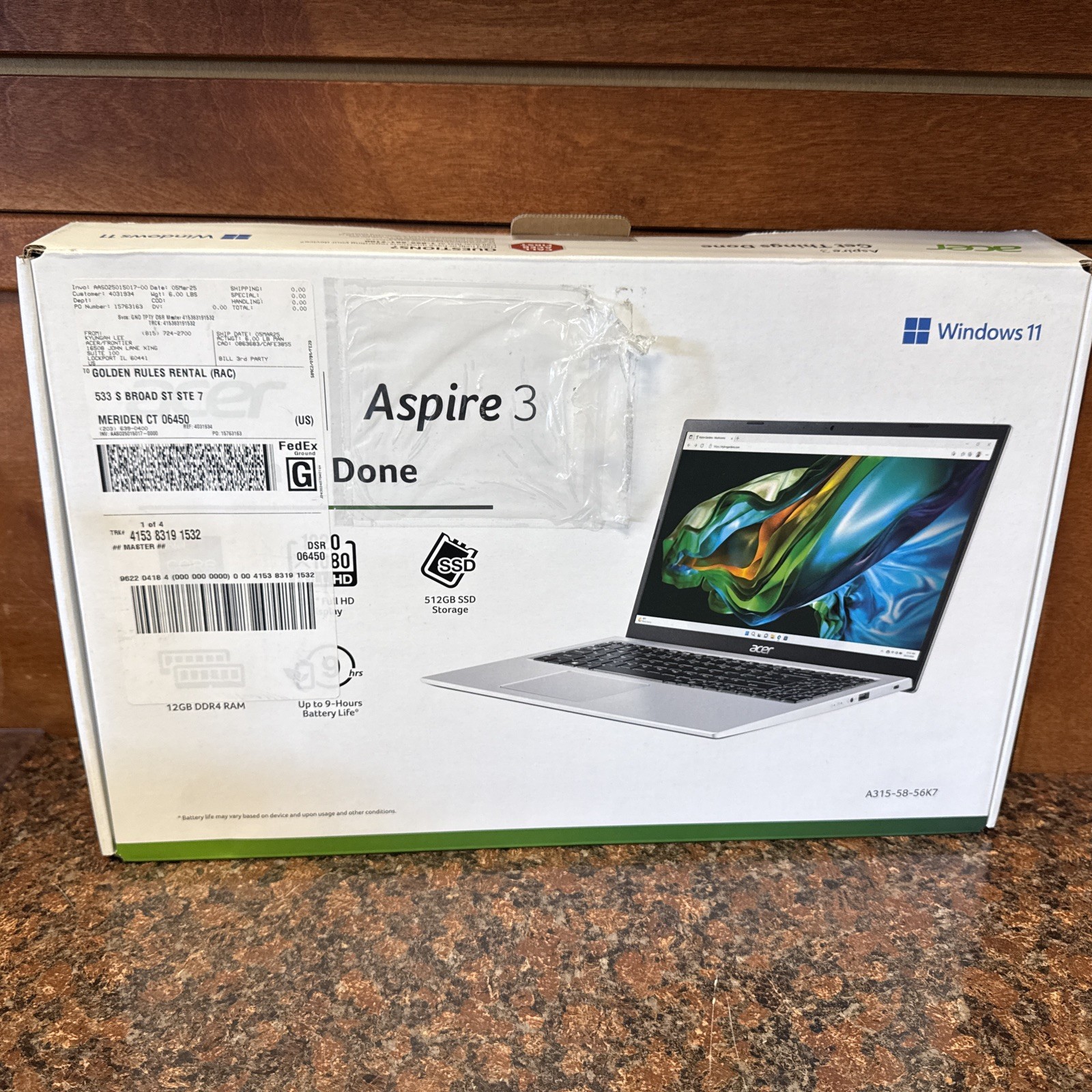 Acer Aspire 3 Laptop 15.6″ FHD Intel Core i5-1135G7 12GB RAM 512GB SSD b1