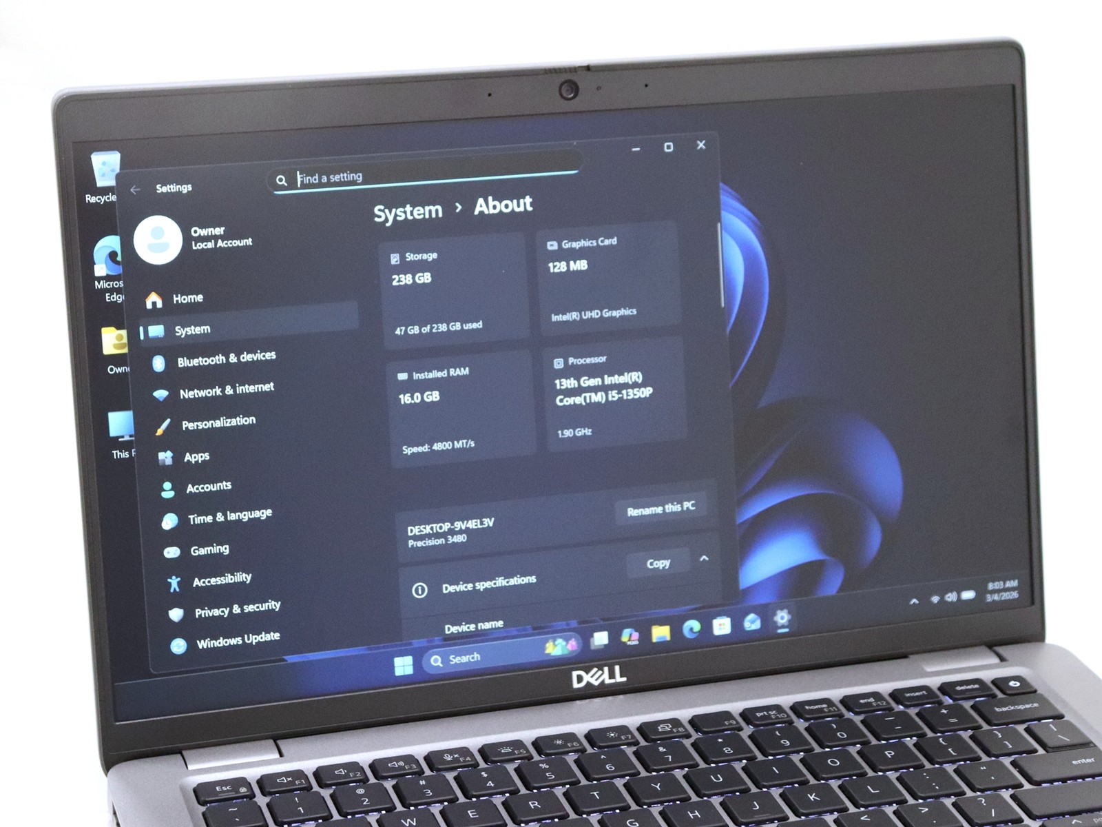 Dell Precision 3480 14.0″ Intel Core i5-1350P 16GB RAM 256GB NVMe W11 Pro