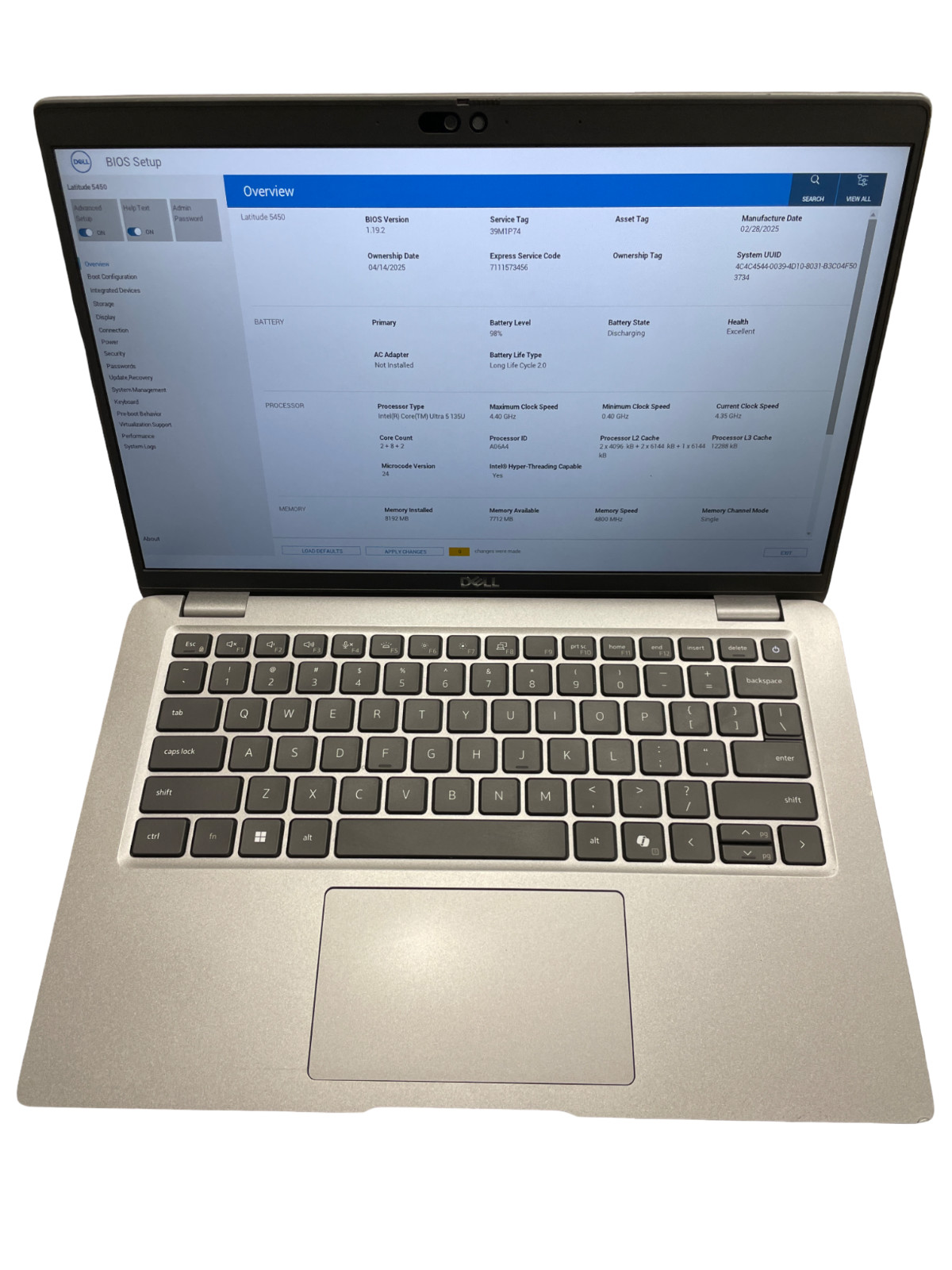 DELL LATITUDE 5450 Ultra 5 135U 8GB RAM 512GB NVMe | Excellent | Grade B #26