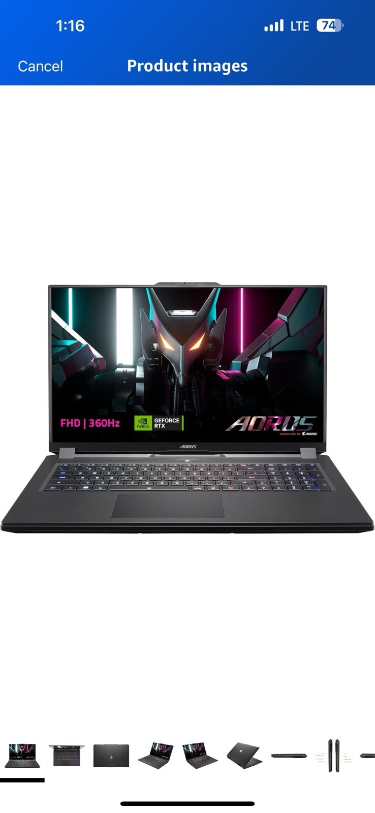 GIGABYTE AORUS 17 17.3″ (1 TB SSD, Intel Core i7 12th Gen., 4.70 GHz, 16 GB) Lap
