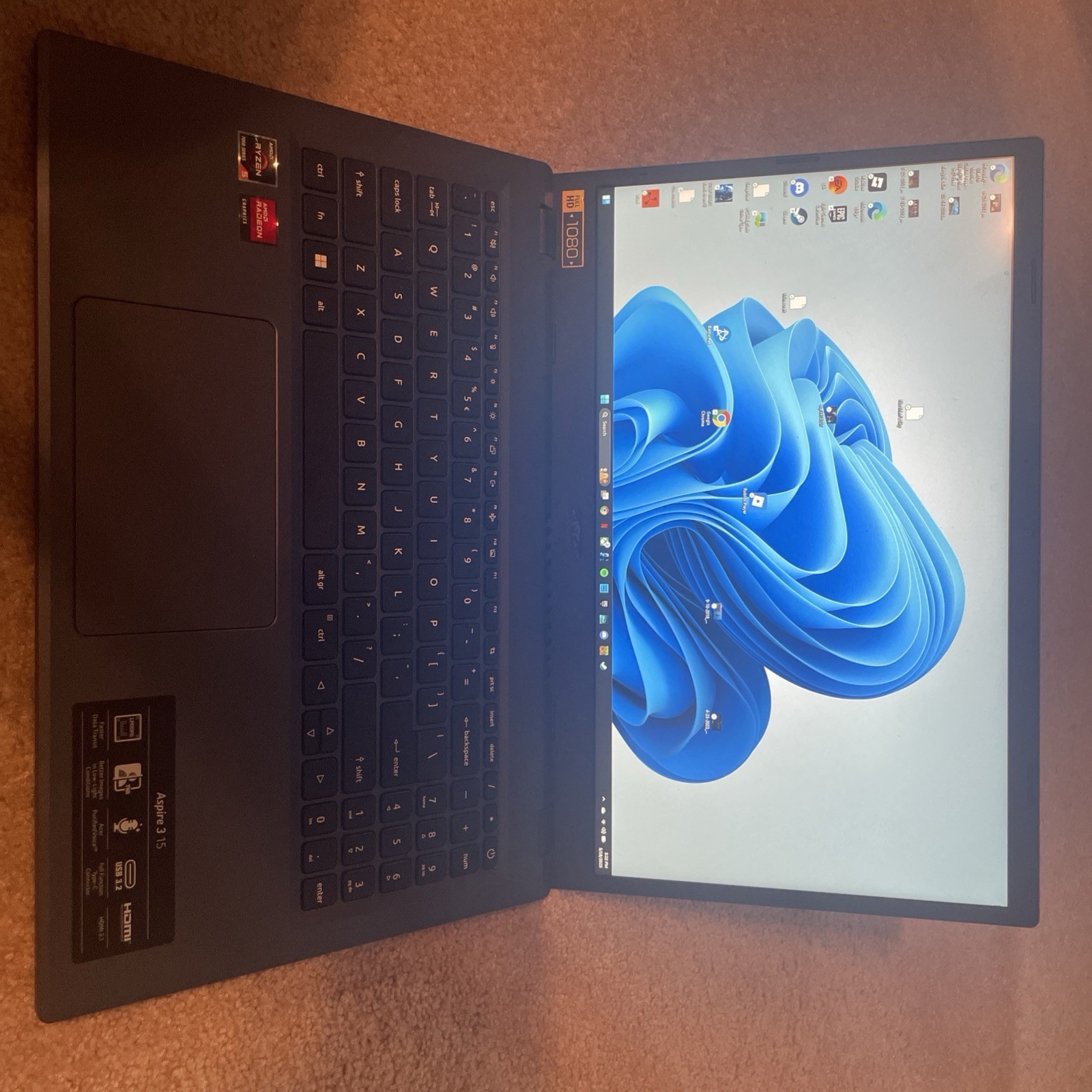 Acer Aspire 3 Laptop 15.6″ FHD Touch Display AMD Ryzen 5 8GB RAM 512GB SSD Win11