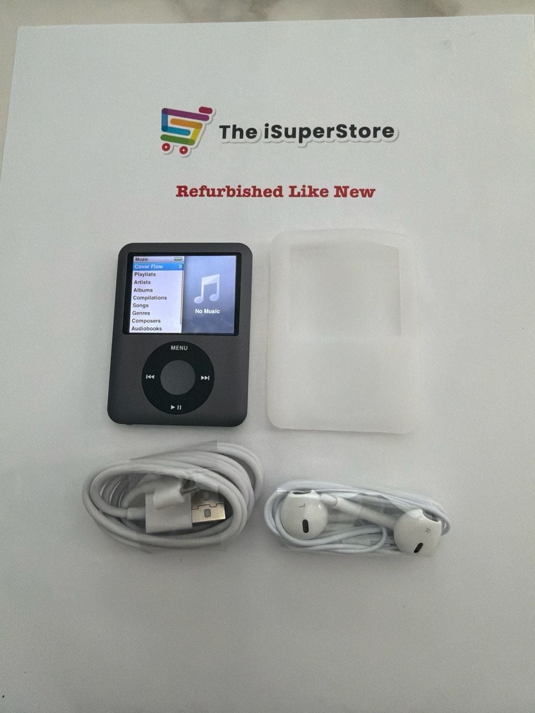 Apple iPod Nano 3rd Generation 8GB Black -Mint – New Battery – 1 YR Warranty