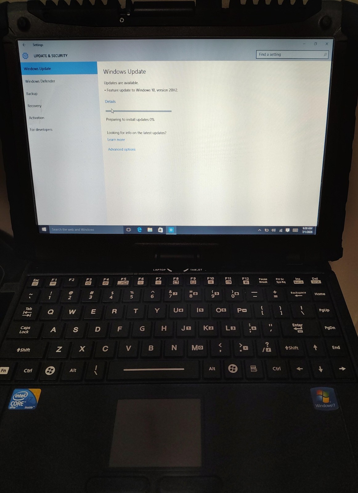 Rugged 2-in-1 Touch Getac V200 Intel i7 w/ 2TB SSD Win 10 pro Police Laptop