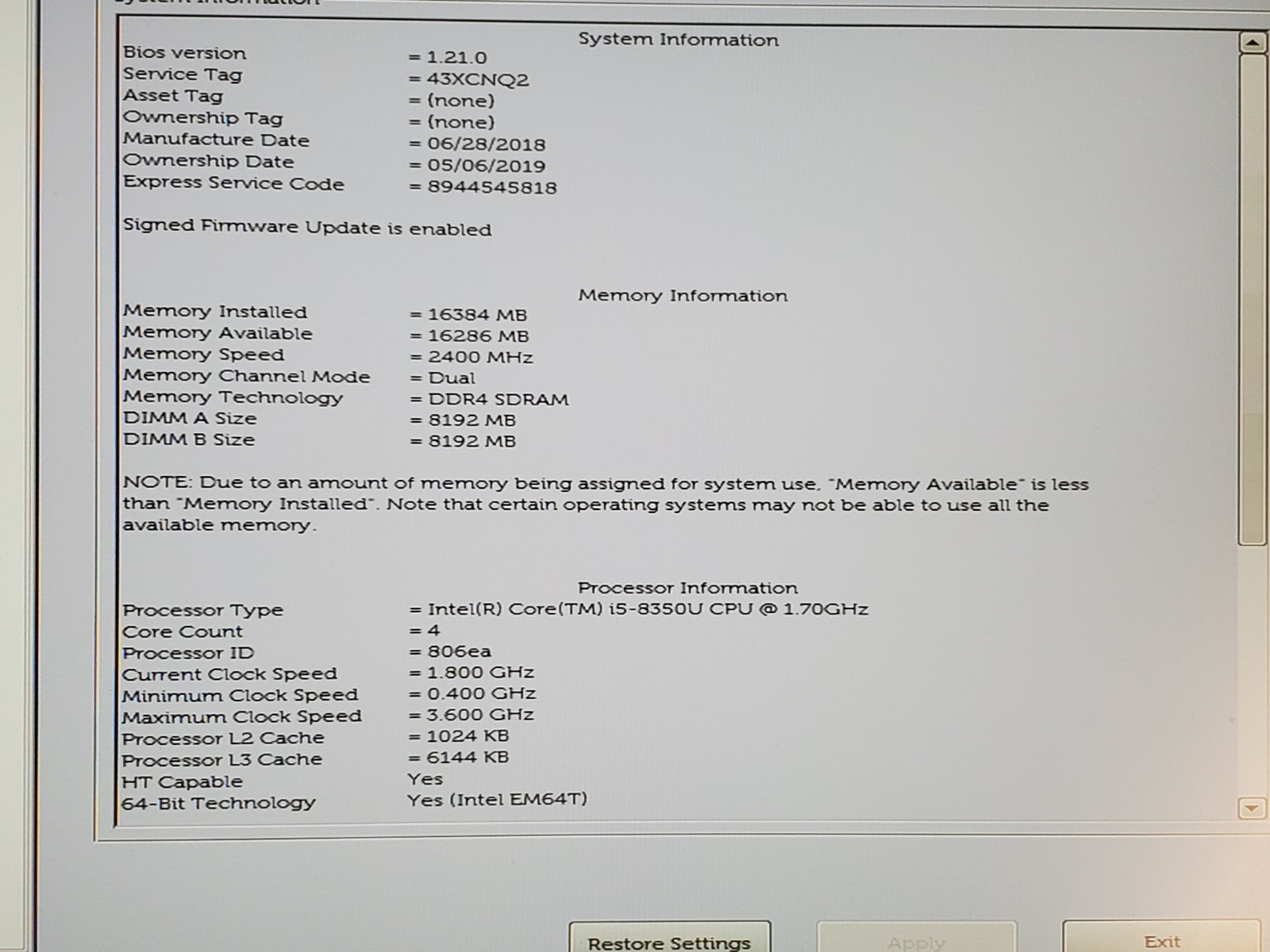 Dell Latitude 7490 i5 8350U 1.70GHz/ 16GB/ 256GB SSD/ 1920×1080 #2939