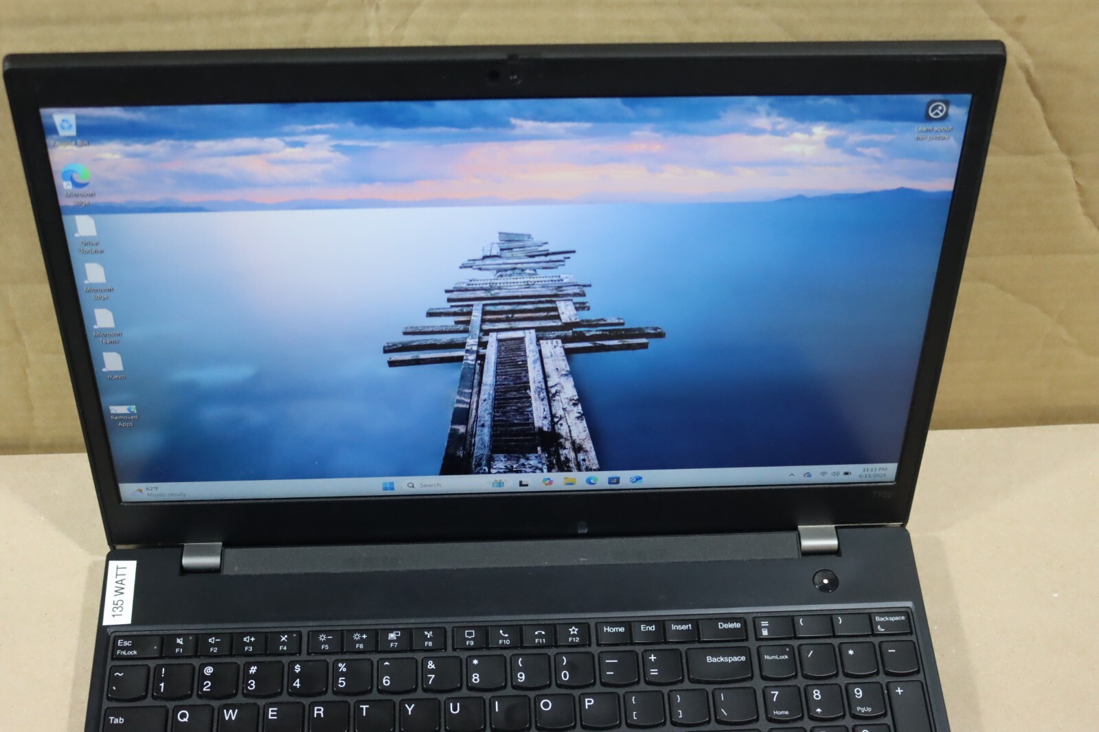 Lenovo ThinkPad T15p Gen 2 i7-11800H 2.3GHz 16GB 1 TB SSD NVIDIA GeForce GTX
