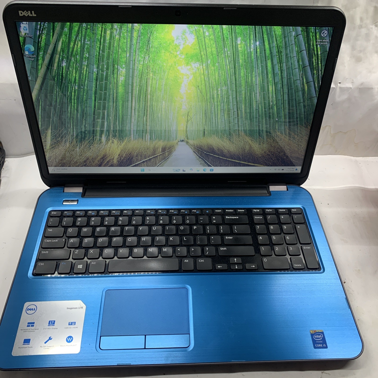 Dell Inspiron 17R-5737 17″ Laptop Intel I5-4200U 8gb RAM 1TB HDD Win11 – Blue