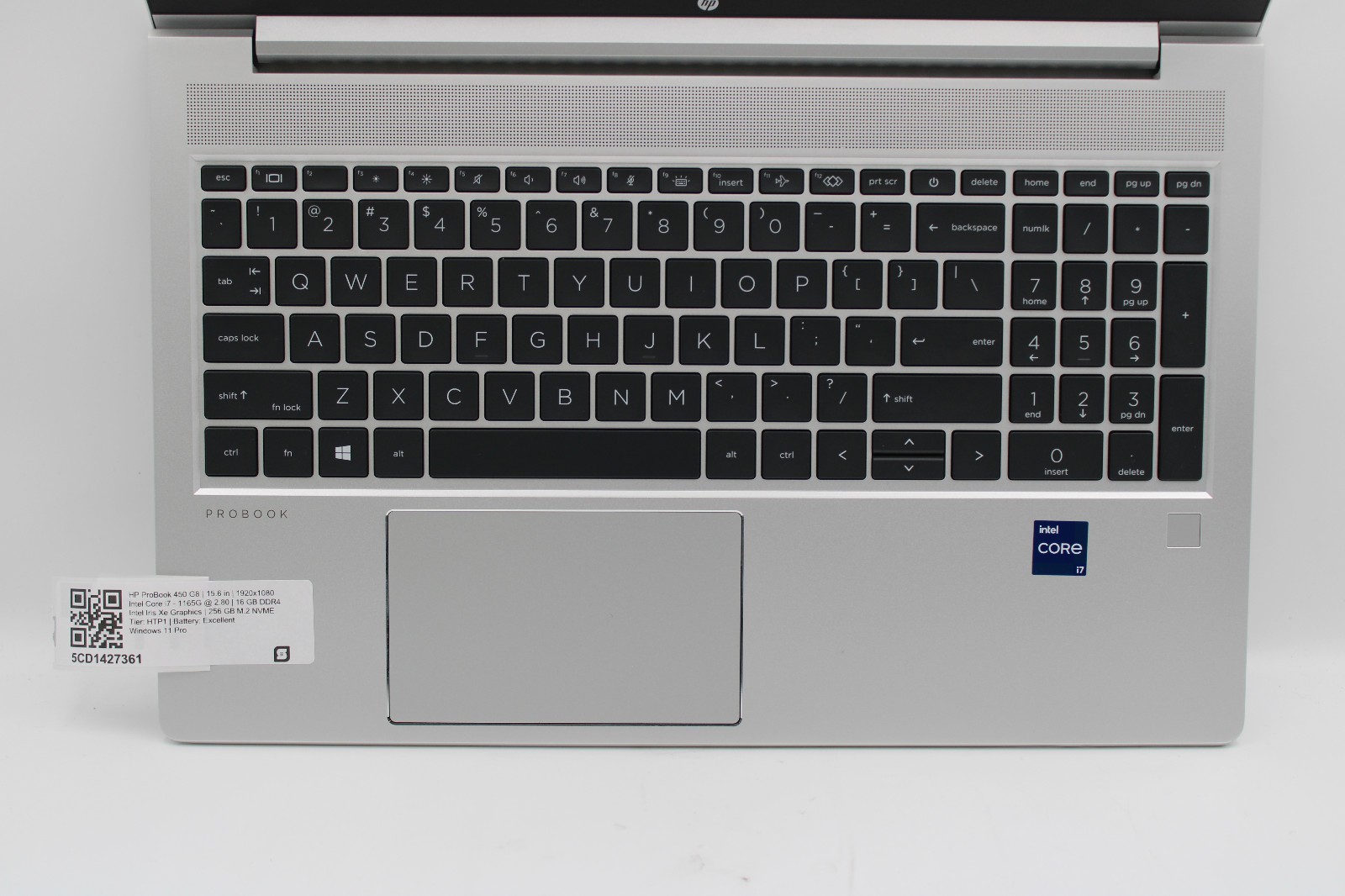 HP ProBook 450 G8 i7-1165G7 @ 2.8 GHz 16GB RAM 256GB SSD W11Pro
