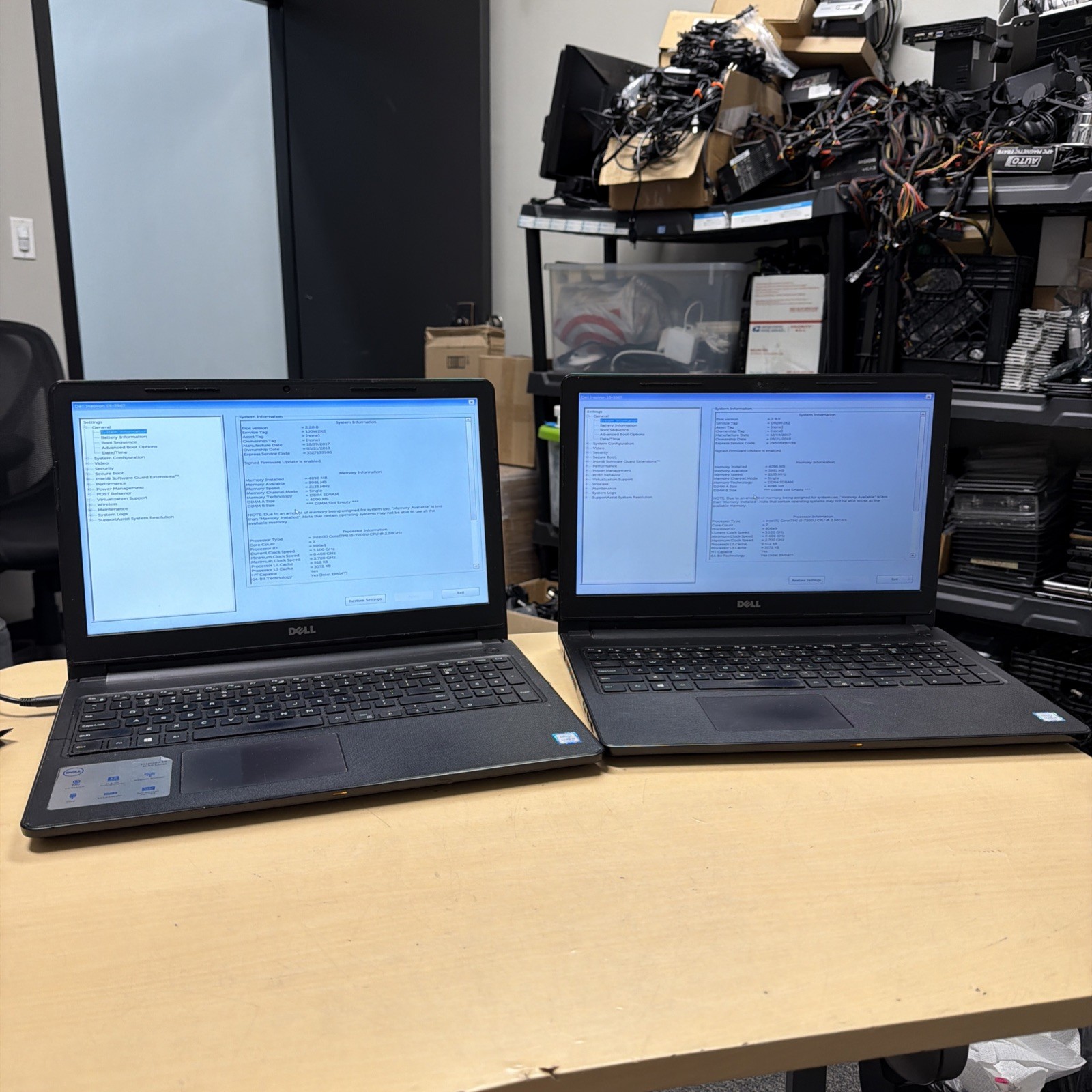 Lot of 2 DELL INSPIRON 15-3567 Laptop INTEL i5-7200U 4GB RAM NO SSD