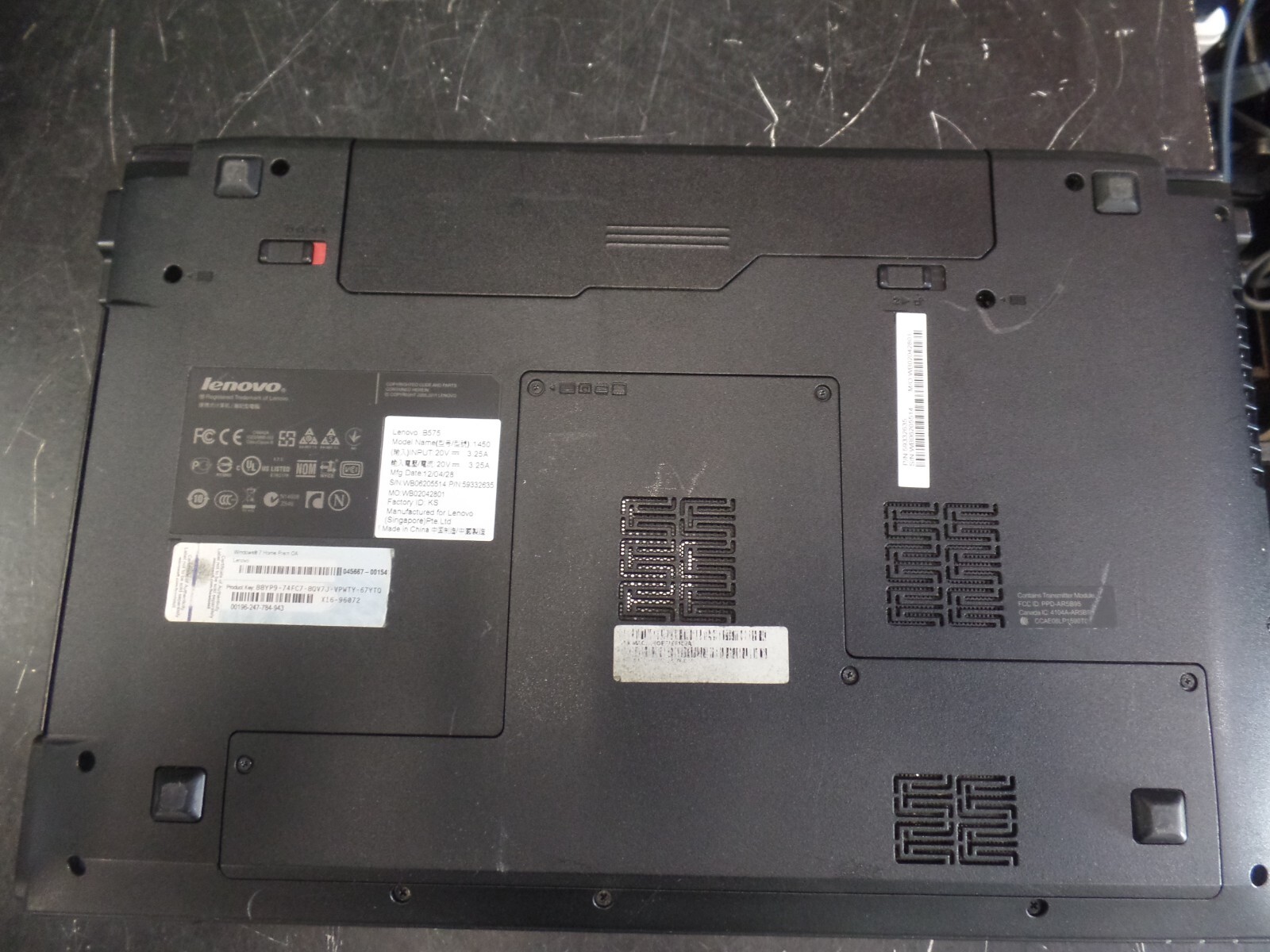 PARTS/REPAIR Lenovo B575 15.6″ AMD E450 Radeon 1.65GHz 4GB RAM 250gb HDD
