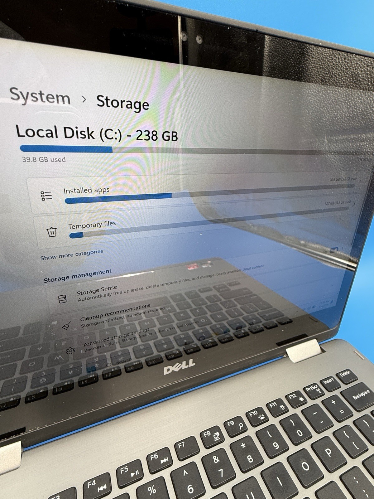 Dell Inspiron 7375 13.3” Touch Ryzen 5 2500U 8GB 238GB SSD Win 11 Pro