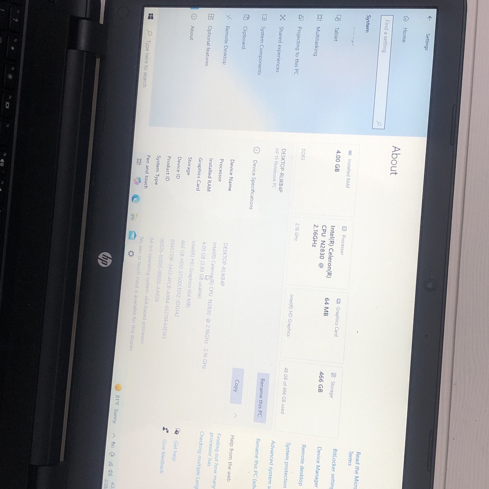 HP PAVILLION LAPTOP