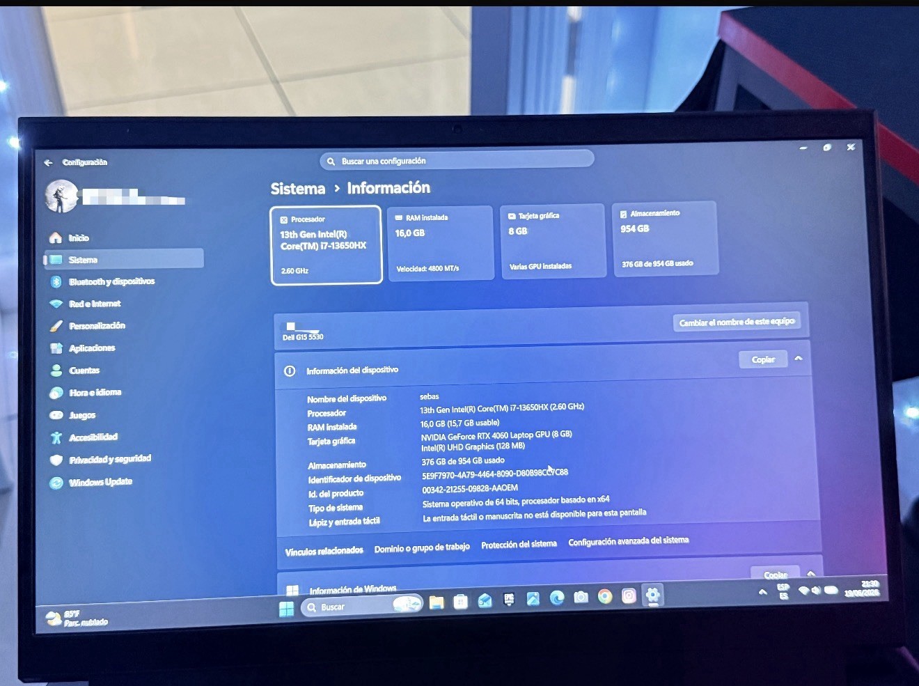 Dell G15 5530 15.6″ FHD i7-13650HX 16GB RTX 4060 954GB SSD Win11