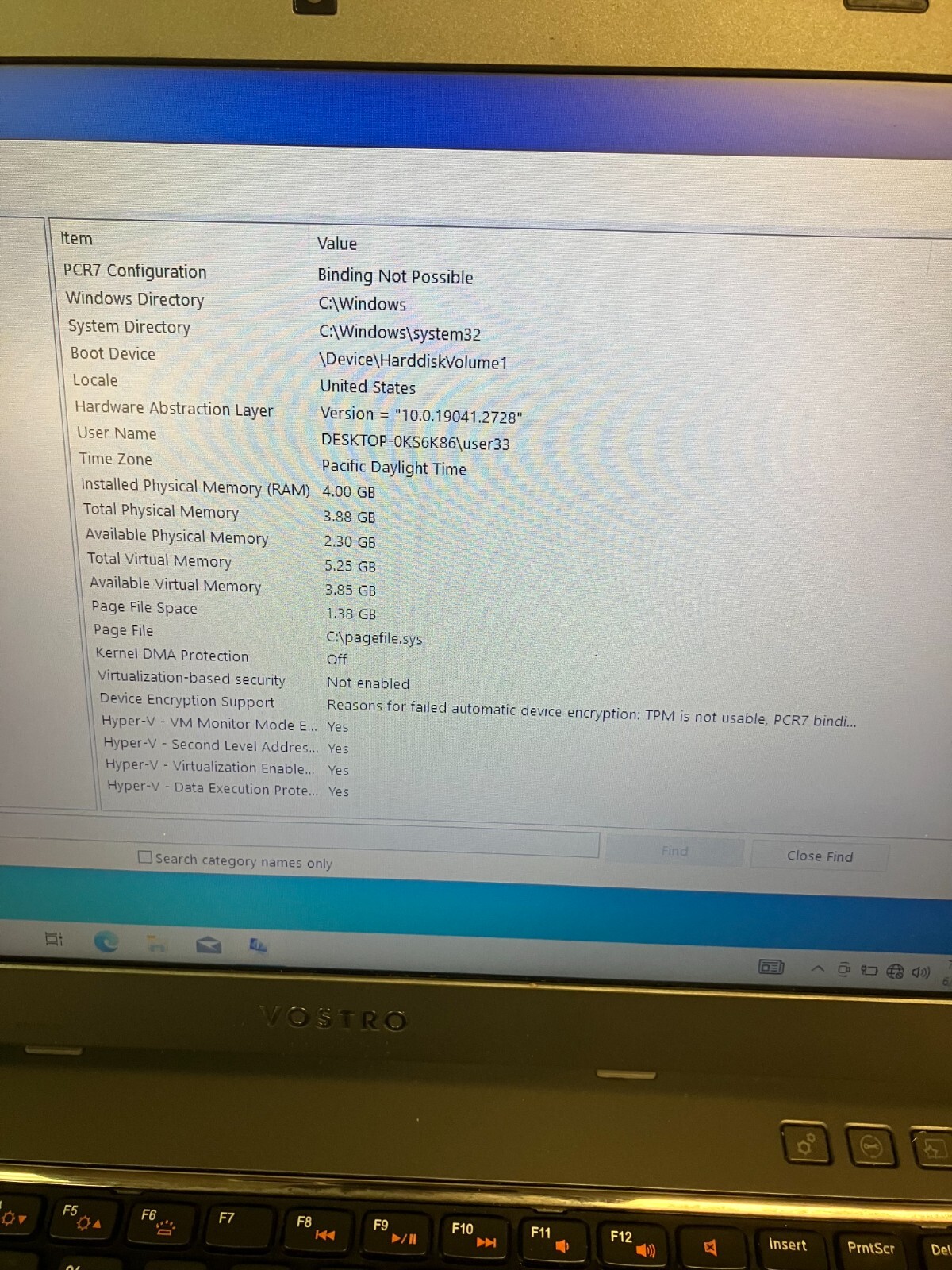 DELL VOSTRO 3560 Laptop Intel Core i3-3110M 2.40 GHZ + 4 GB 300GB HD, FOR PARTS