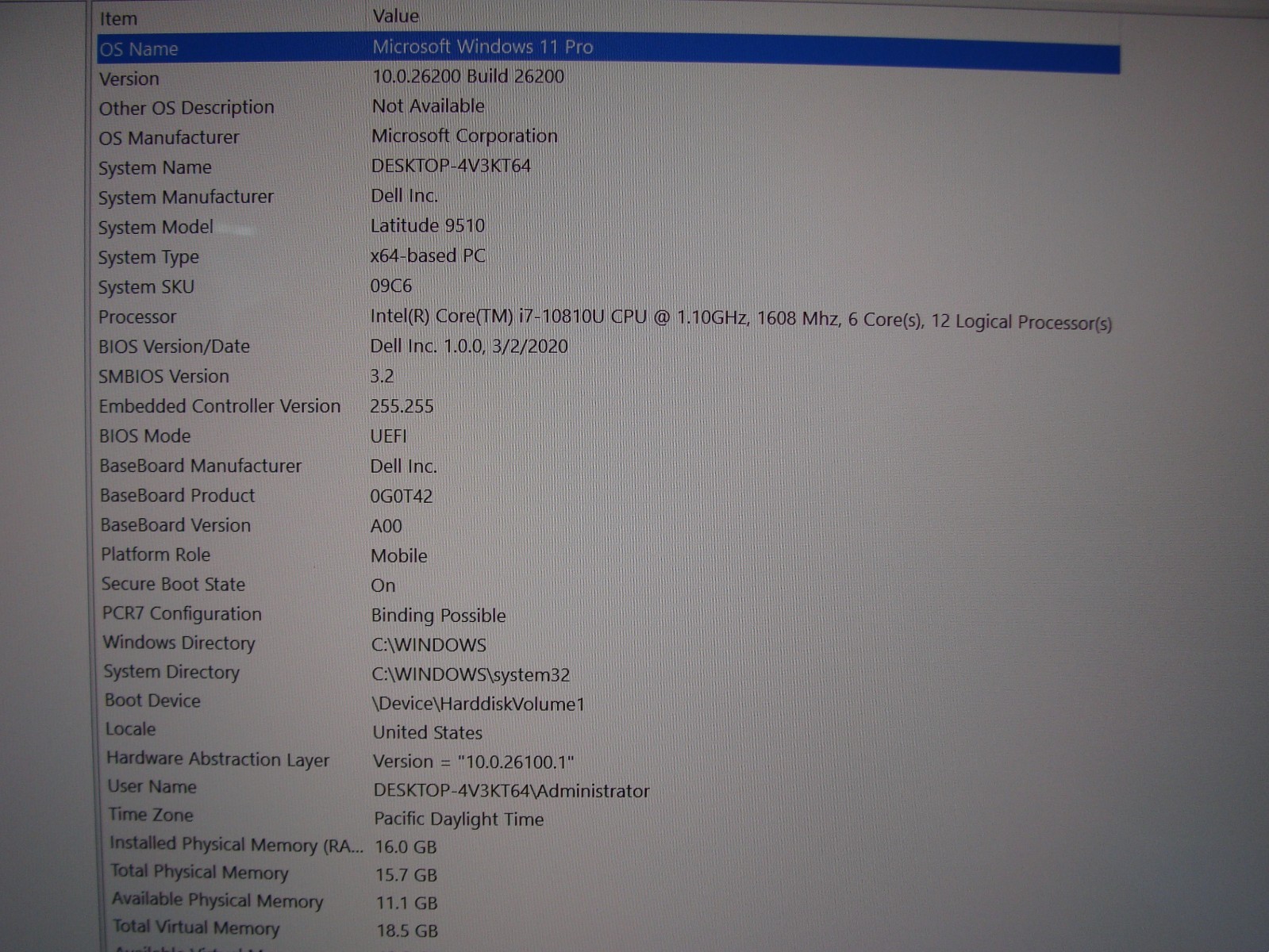 Dell Latitude 9510 15″ FHD TOUCH intel core vPro i7-10810U 1.1GHz 16GB 512GB +PA